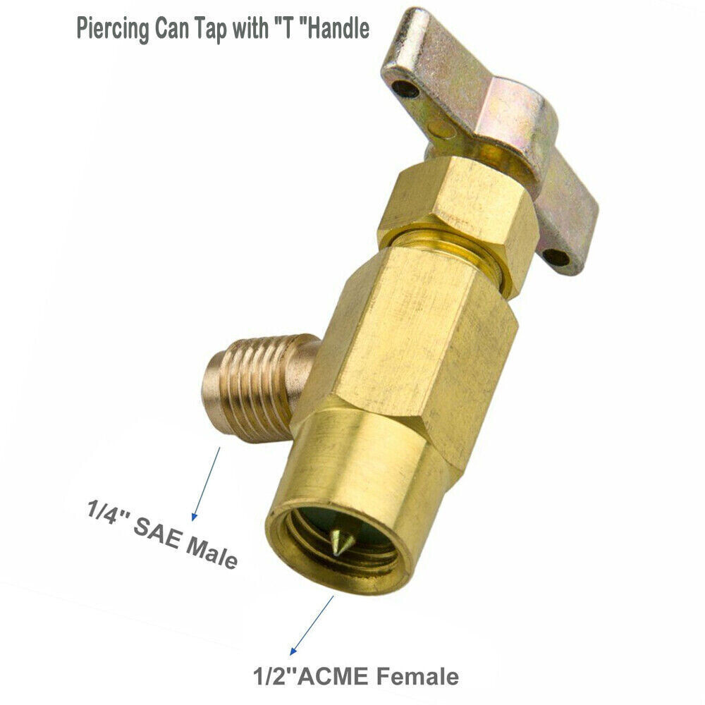 Self-Sealing A/C AC Can Tap Freon Puncture Style Tapper Adapter Dispensing Valve