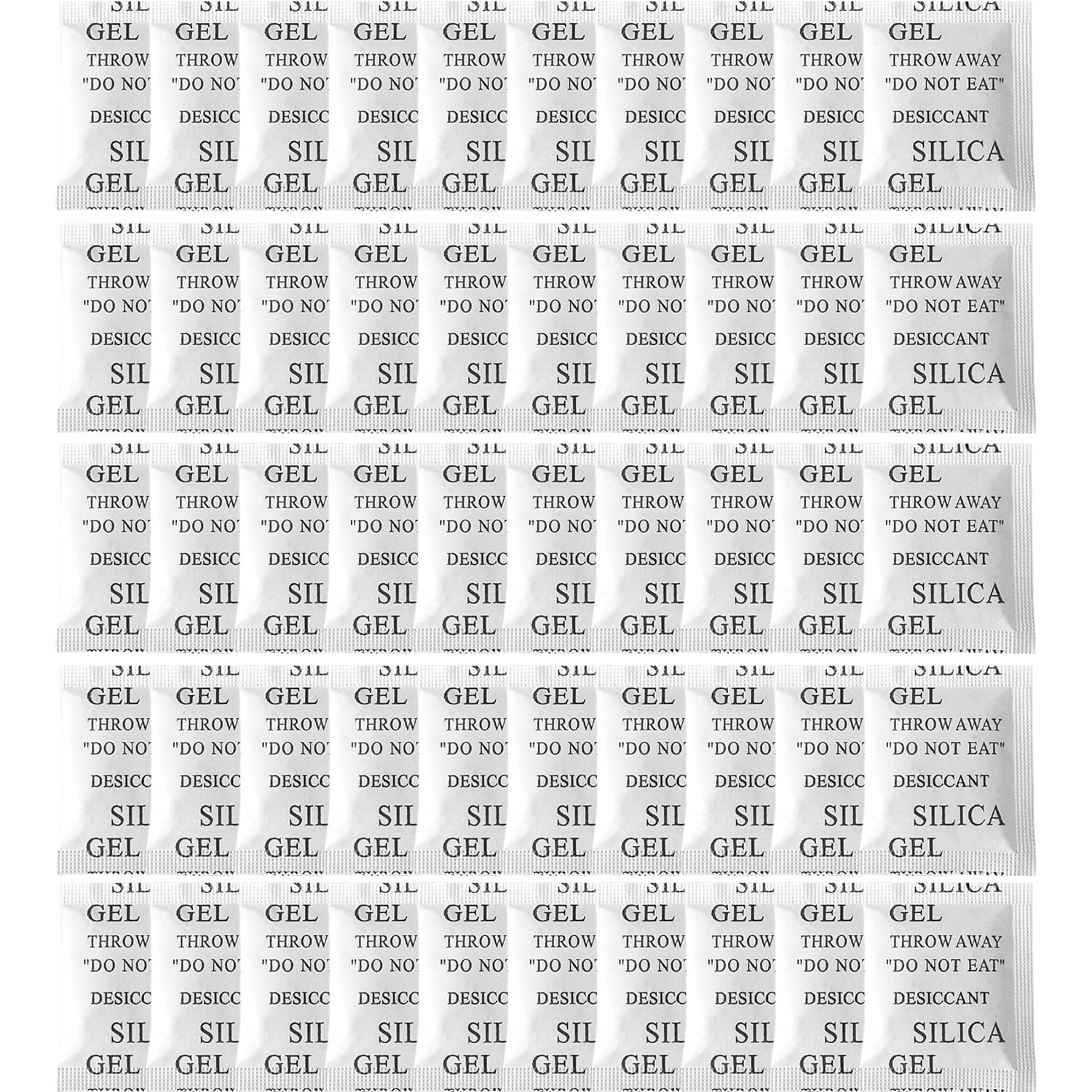 Silica Gel Packets – 50 Packs of 5 Grams, Food Safe Moisture Absorbers, Reusable