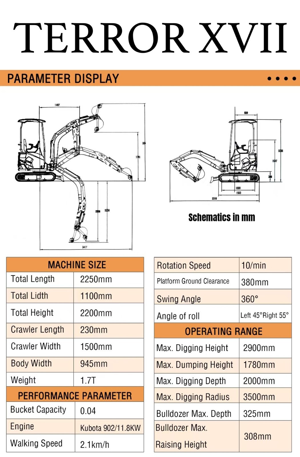 FREE SHIP 2025 4,000lbs New Mini Excavator EPA certified USA KUBOTA Diesel D902