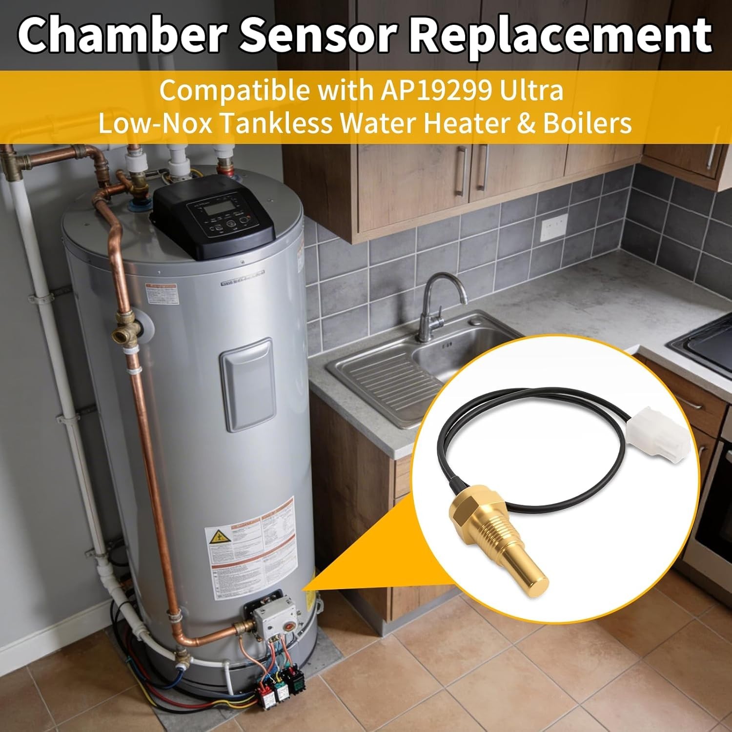 Thermistor Chamber Sensor Replacement Compatible with Rheem AP19299 Ultra Low