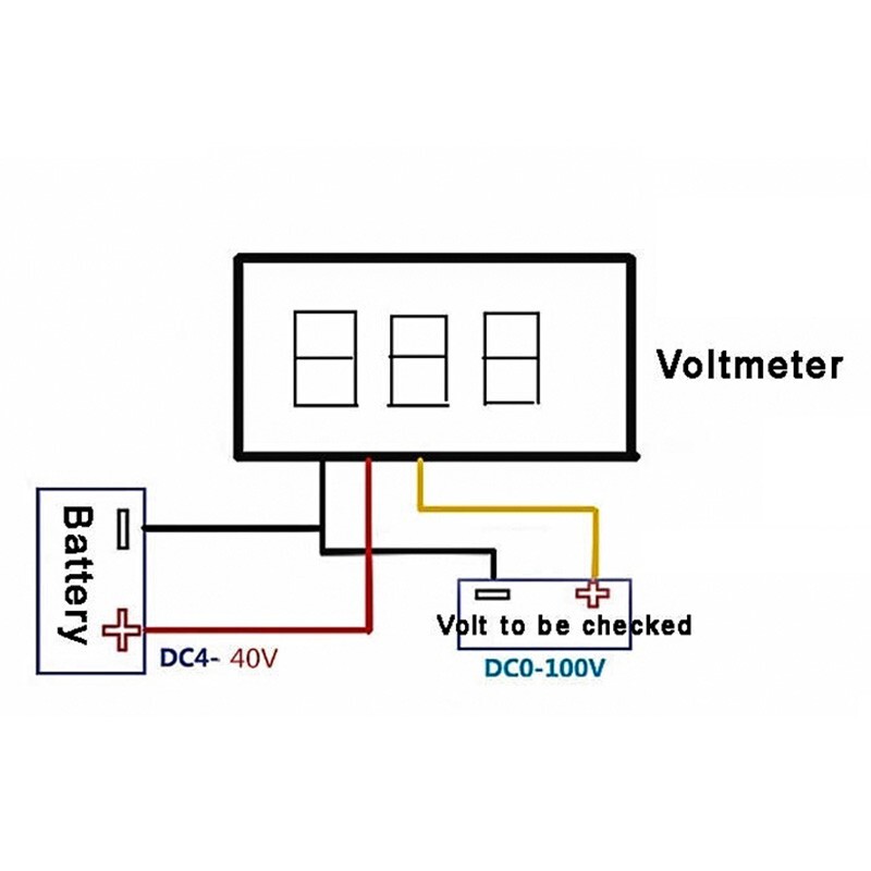 10PCS 0.28″ Mini DC 0-100V Voltage Tester Gauge Meter Digital LED Voltmeter