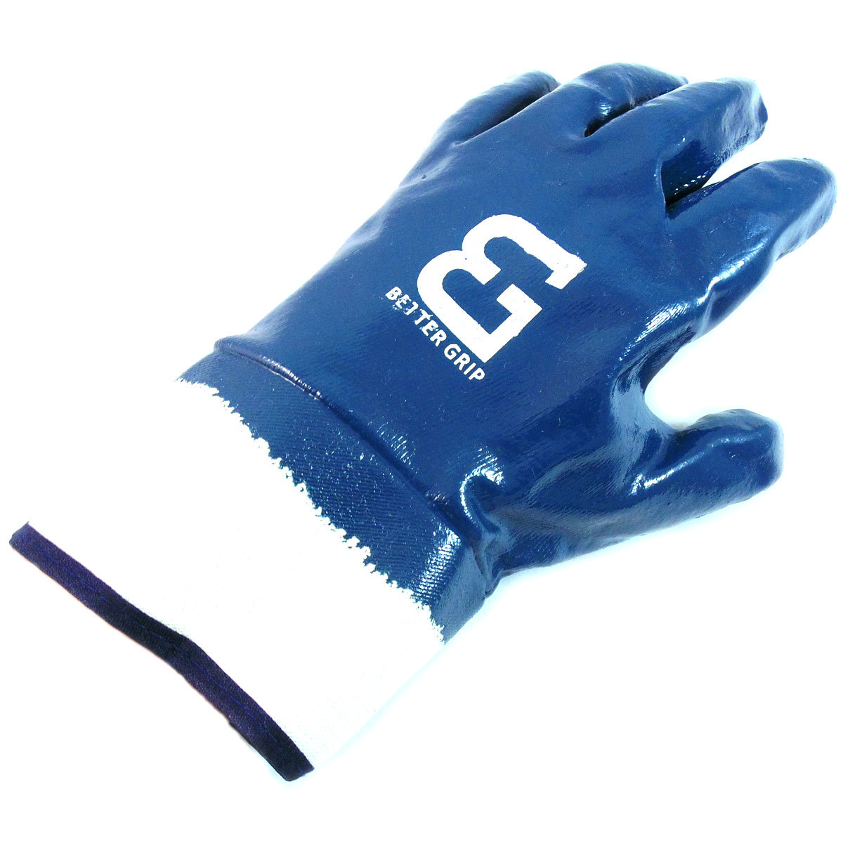 BG Nitrile Coated Rubber PVC Gloves Chemical Resistant,One size,Blue-BG105NITRIL