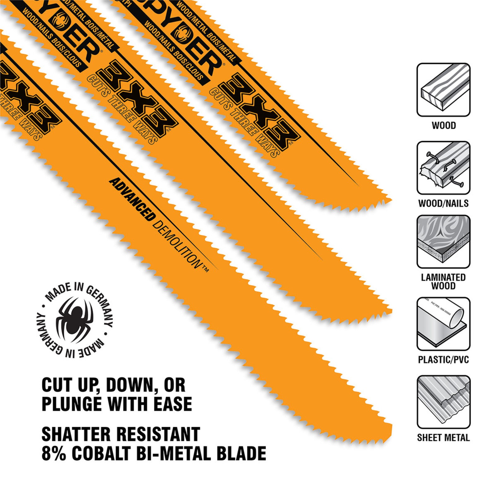 6 in 14-18TPI Reciprocating Saw Blade Double-Sided (10-Pack) Spyder 200202
