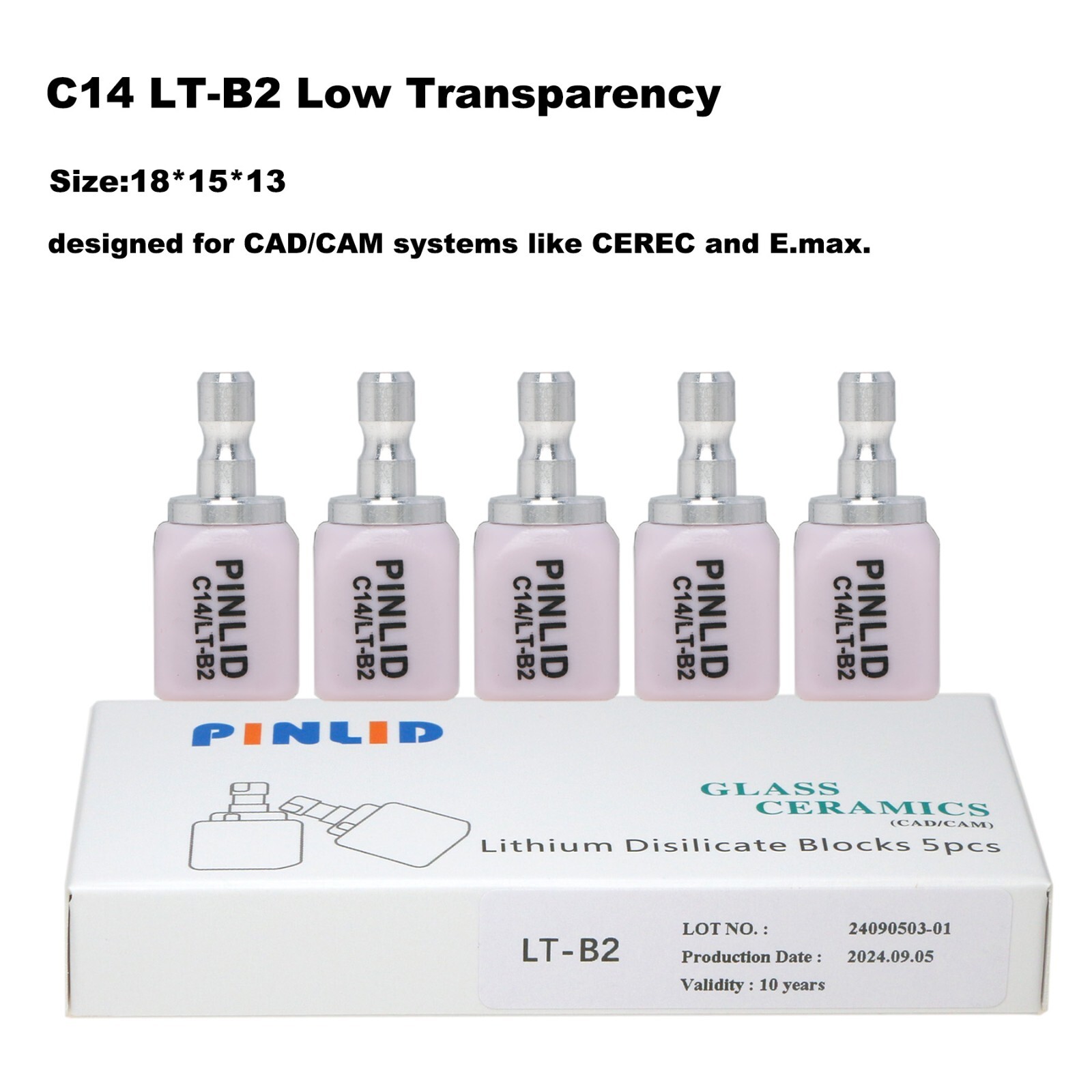 US Dental C14 HT/LT Emax Glass Ceramic Blocks Lithium Disilicate CAD/CAM CEREC