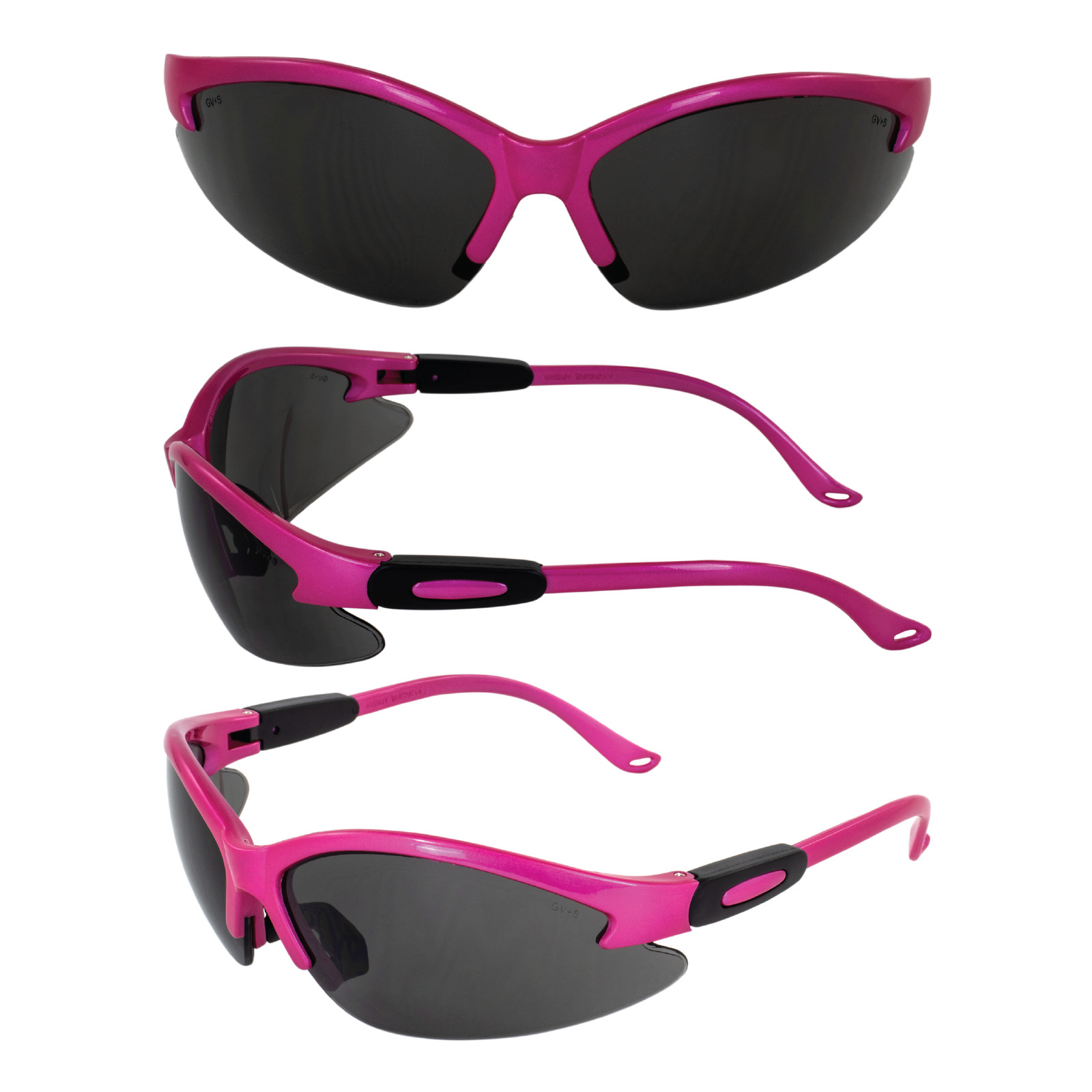Cougar Safety Glasses, Hot Pink Frame, Smoke Lens