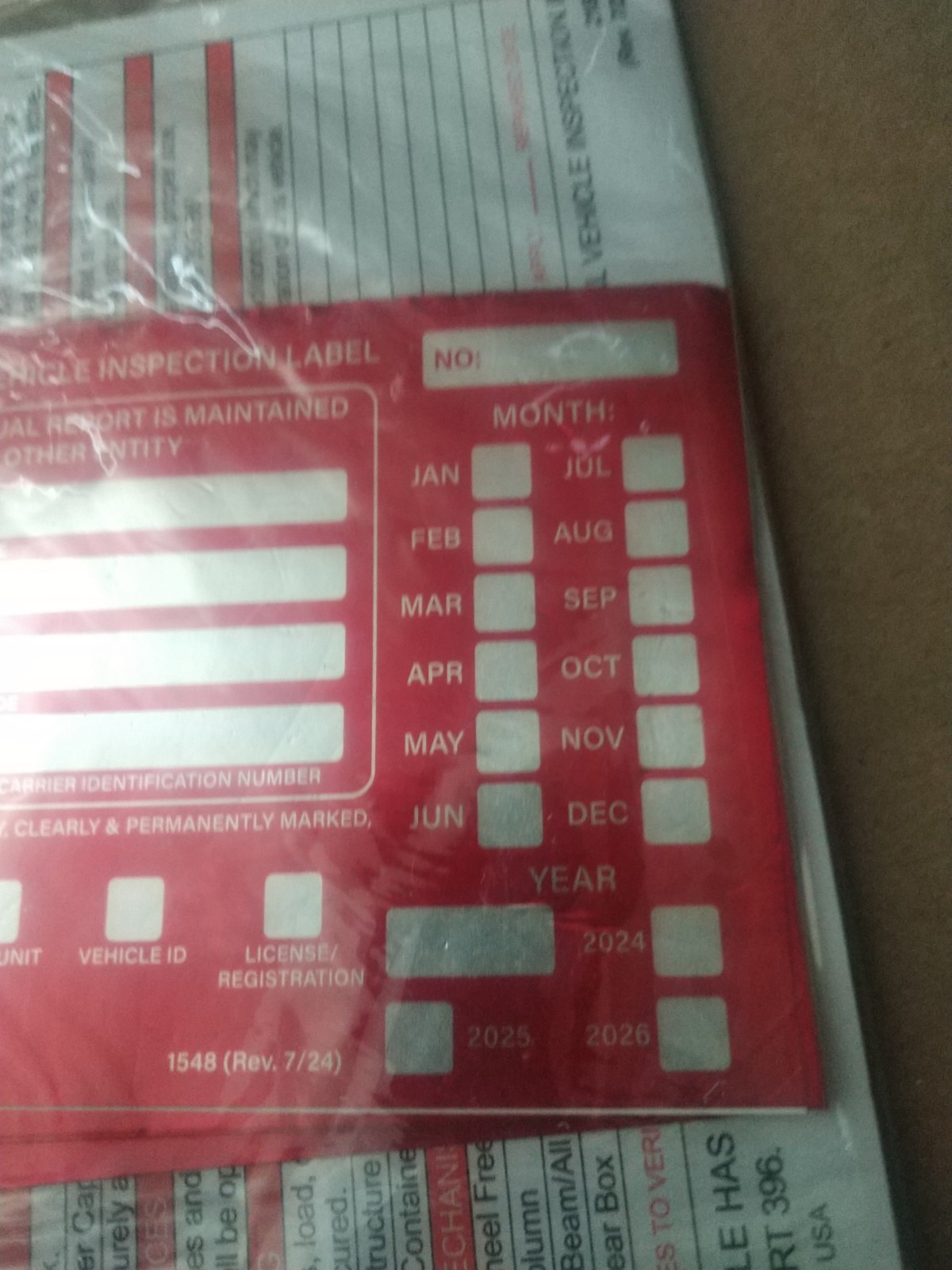 10 PACKS! Annual Vehicle Inspection Report With Red Aluminum, FMCSA