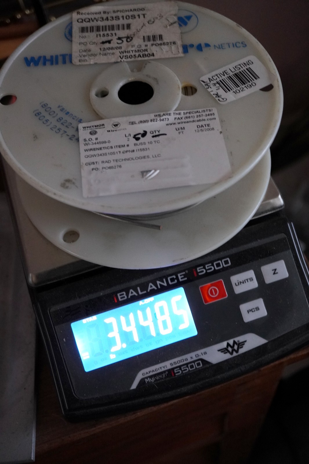 Approx. 3.4 lbs. gross 10 Tin Copper BUSS Wire