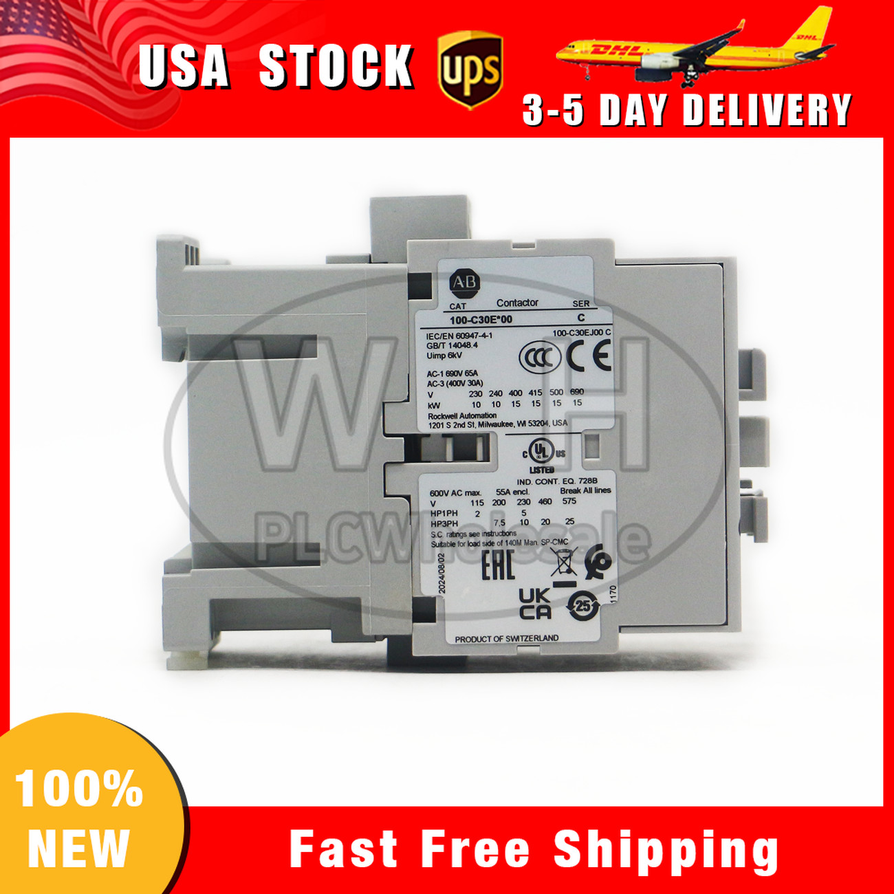 NEW Allen Bradley 100-C30EJ00 Ser C Contactor Module Rockwell Automation AB Unit