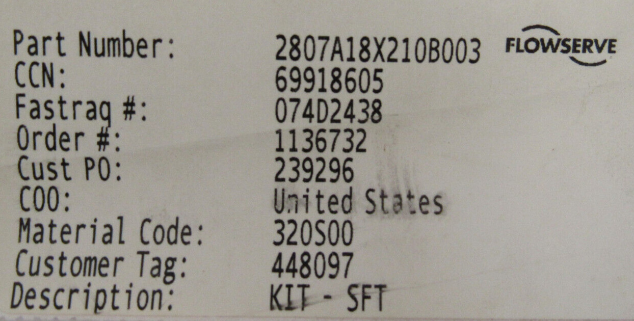 NEW FLOWSERVE 2807A18X210B003 PUMP SHAFT
