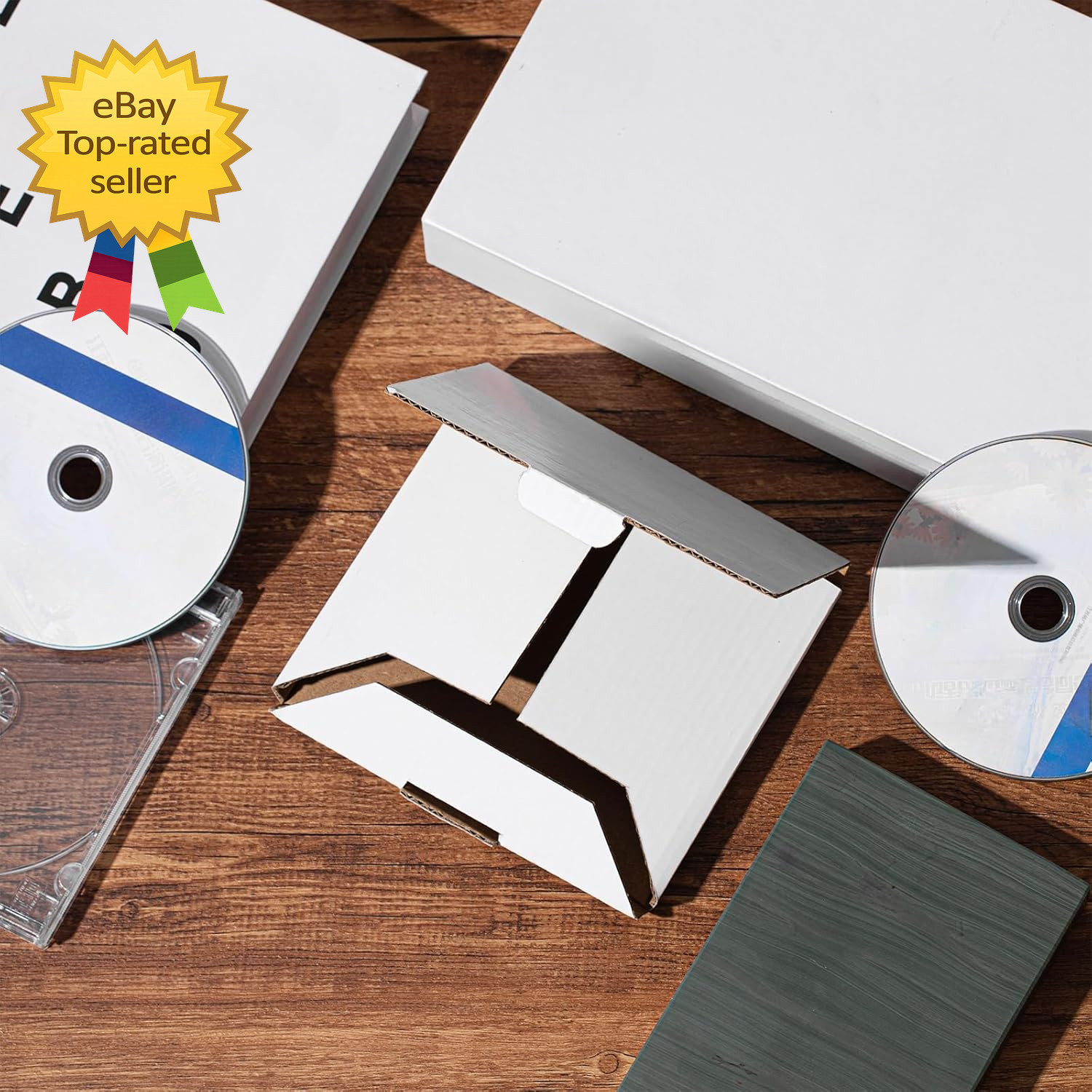 100 Pcs 5 5/8″L X 5″W X 7/16″H Cd Mailer Box Cd Shipping Boxes Corrugated Mailin