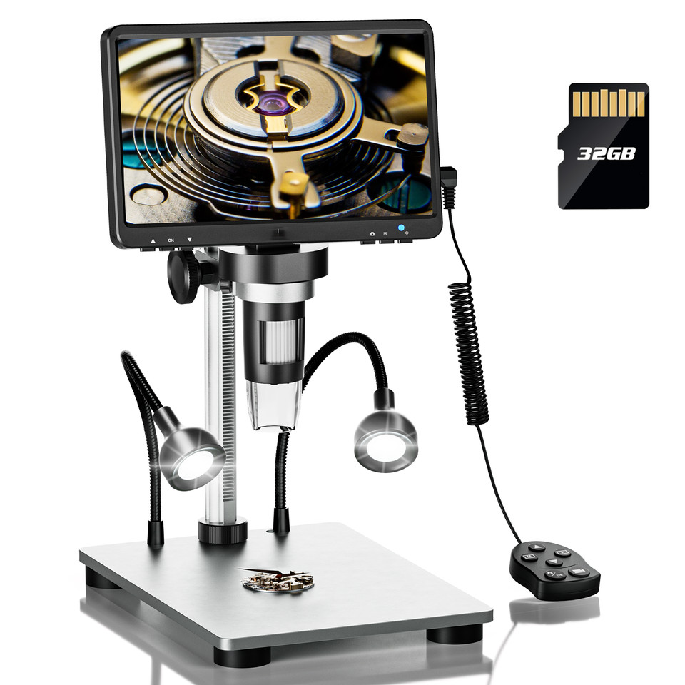TOMLOV 7″ Lcd Digital Microscope 1200x Coin Magnifier 1080p Video Camera 12MP