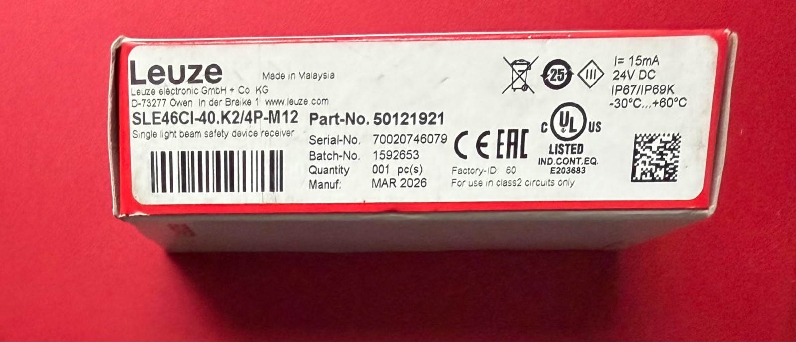 New Leuze SLE46CI-40.K2/4P-M12 Sensor 50121921
