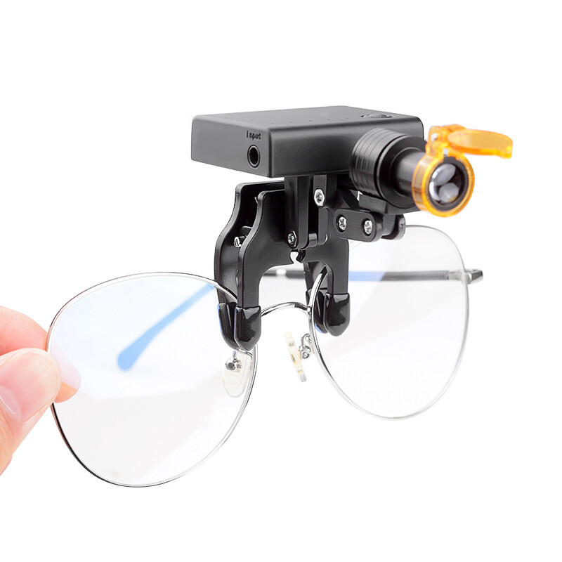 5W Wireless LED Head Light with Optical Filter Clip for Loupes Glasses USA STOCK