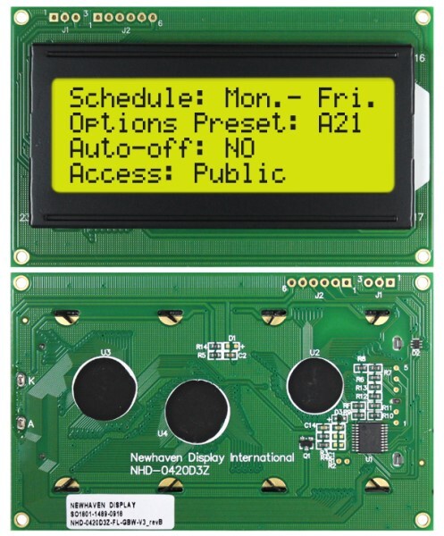 Newhaven Display NHD-0420D3Z-FL-GBW-V3 Serial LCD – 4 x 20 Character – STN-Gr…