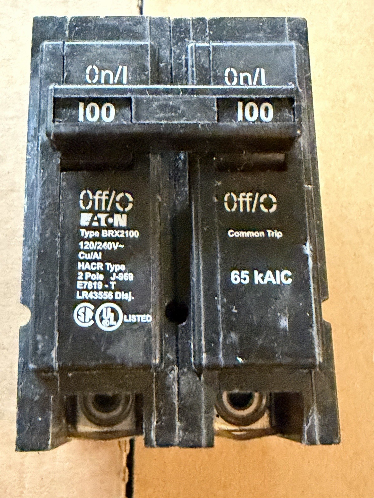 Eaton BRX2100 , 120/240V, Two-Pole Thermal Magnetic Circuit Breaker