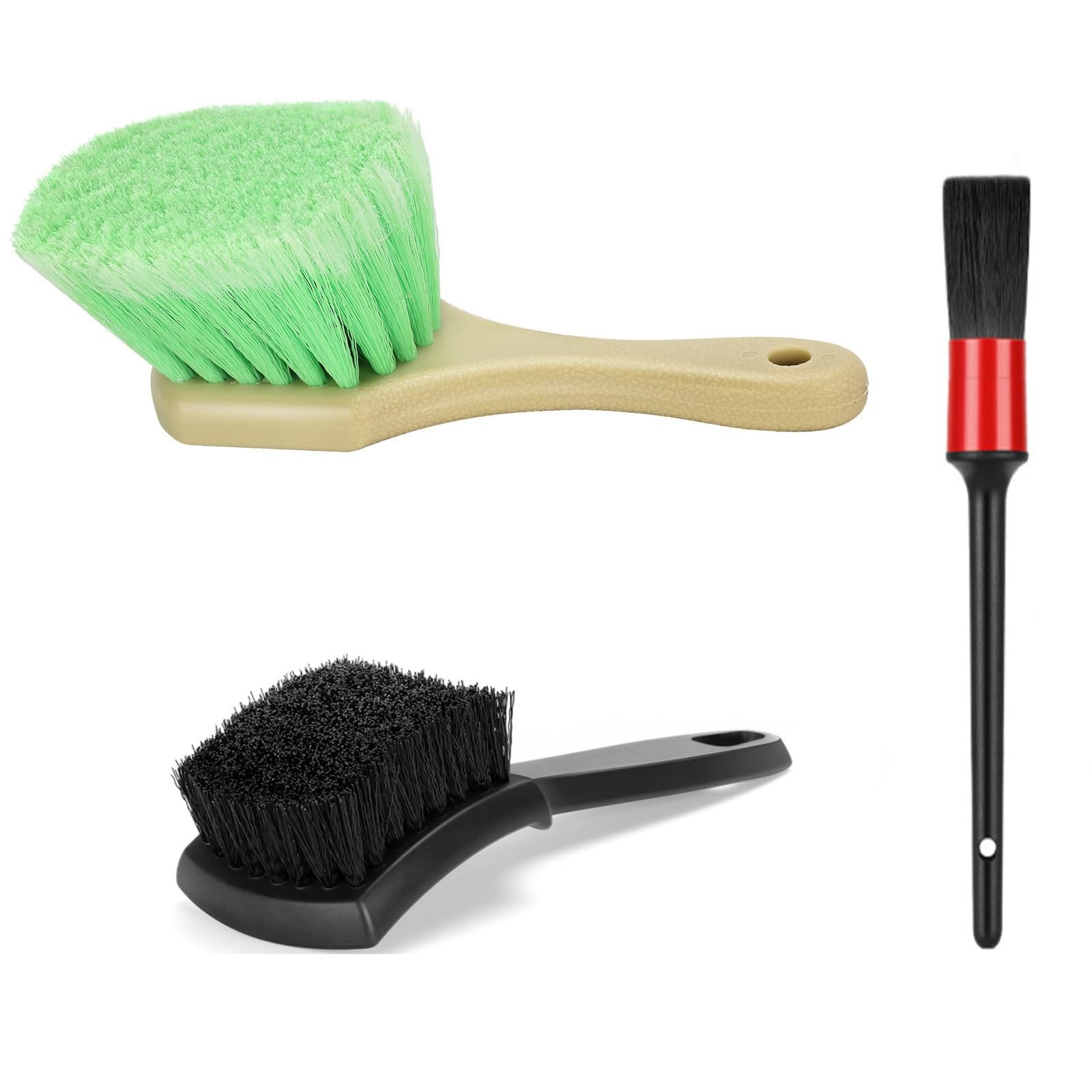 Wheel Rim & Tire Brush Set, Soft & Stiff Bristle Wash Cleaning | Supplies Kit…
