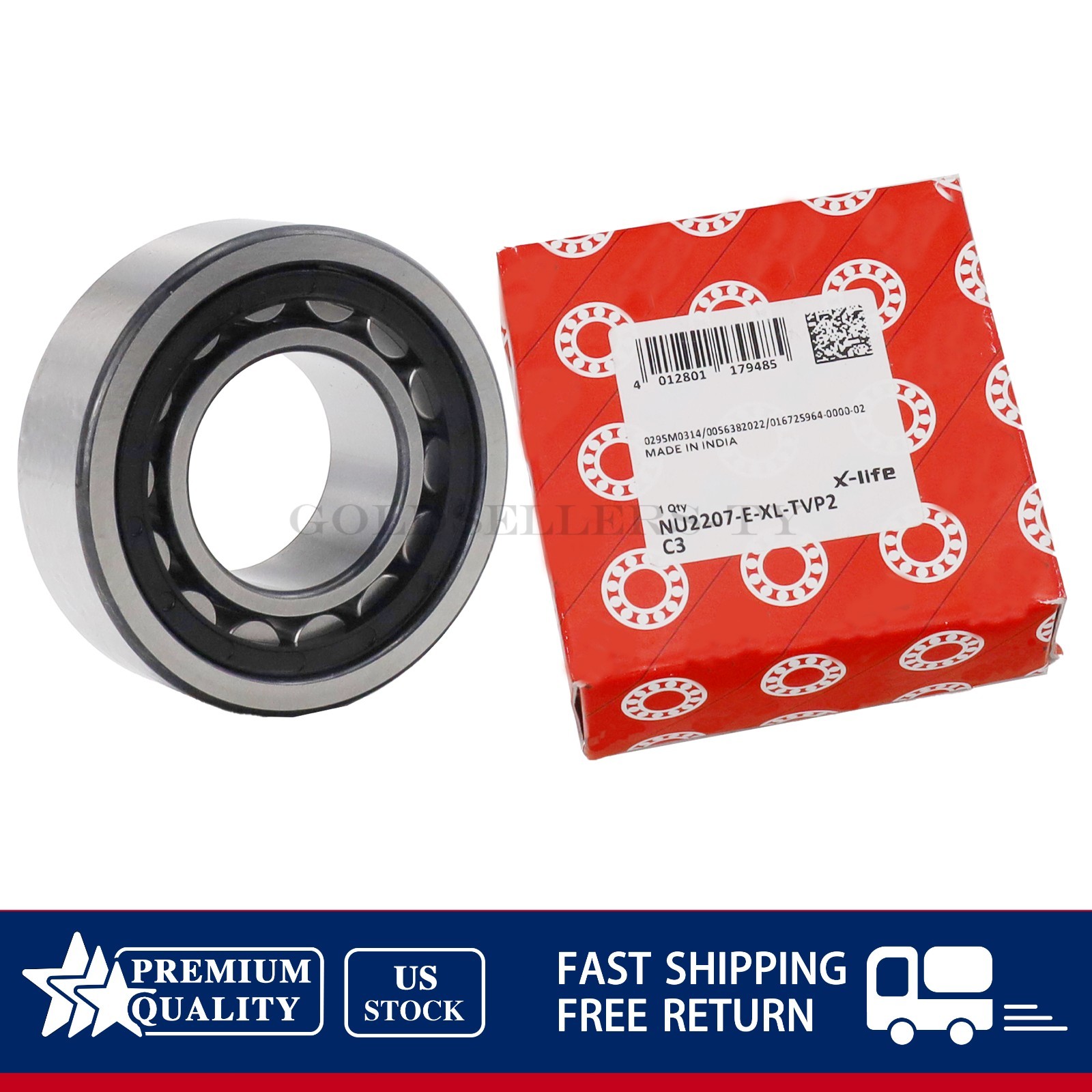 Cylindrical Roller Bearing Fits For FAG NU2207 E XL TVP2 C3 35x72x23mm