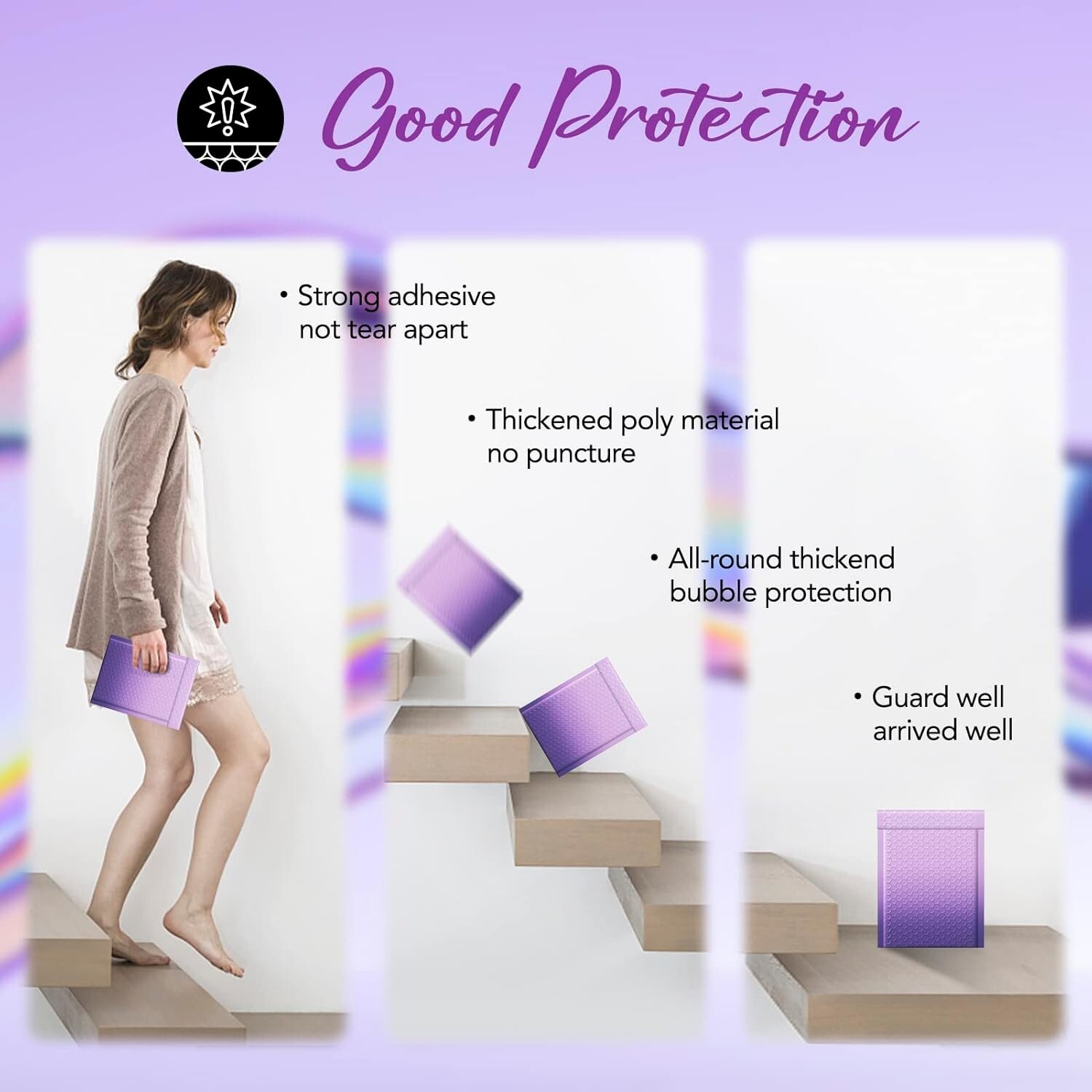 Cute Design Poly Bubble Mailers Padded Envelopes Bubble Envelopes Gradient Color