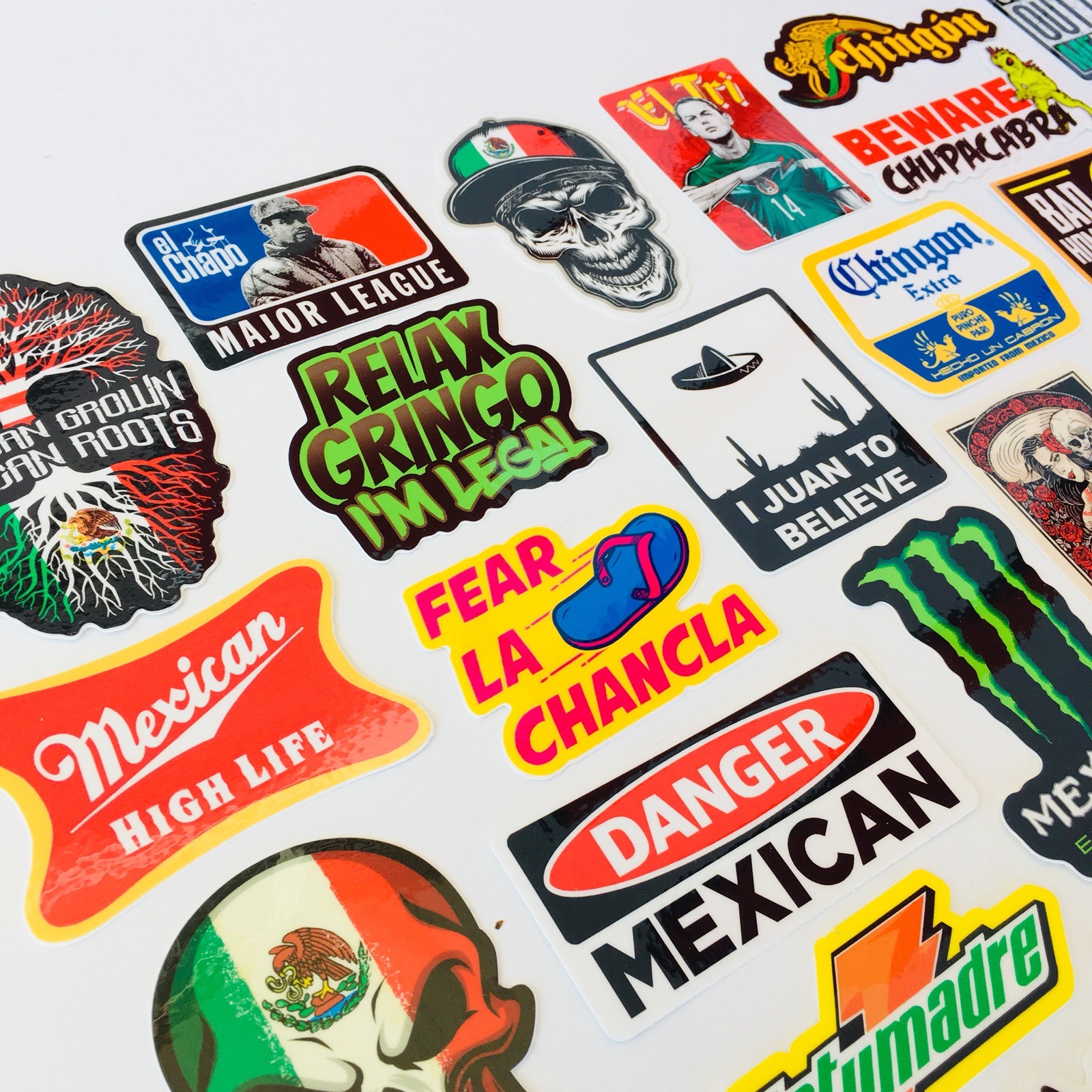 MEXICAN CHINGON Hard Hat Stickers 40 MEXICO HardHat Sticker Pegatinas cascos