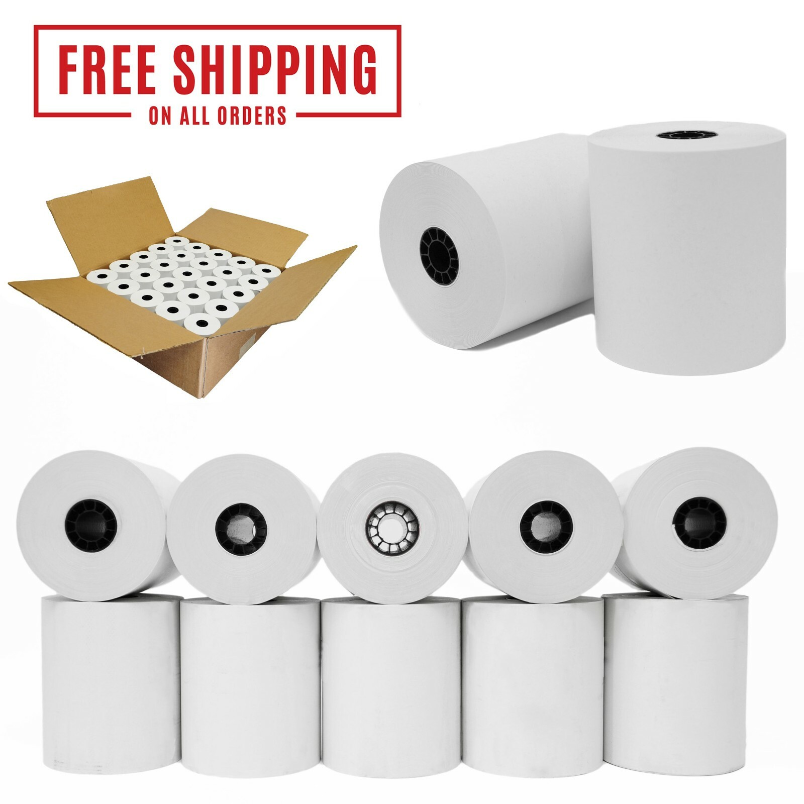 3 1/8″ x 190′ thermal receipt paper rolls[50] fits cash registers and all POS