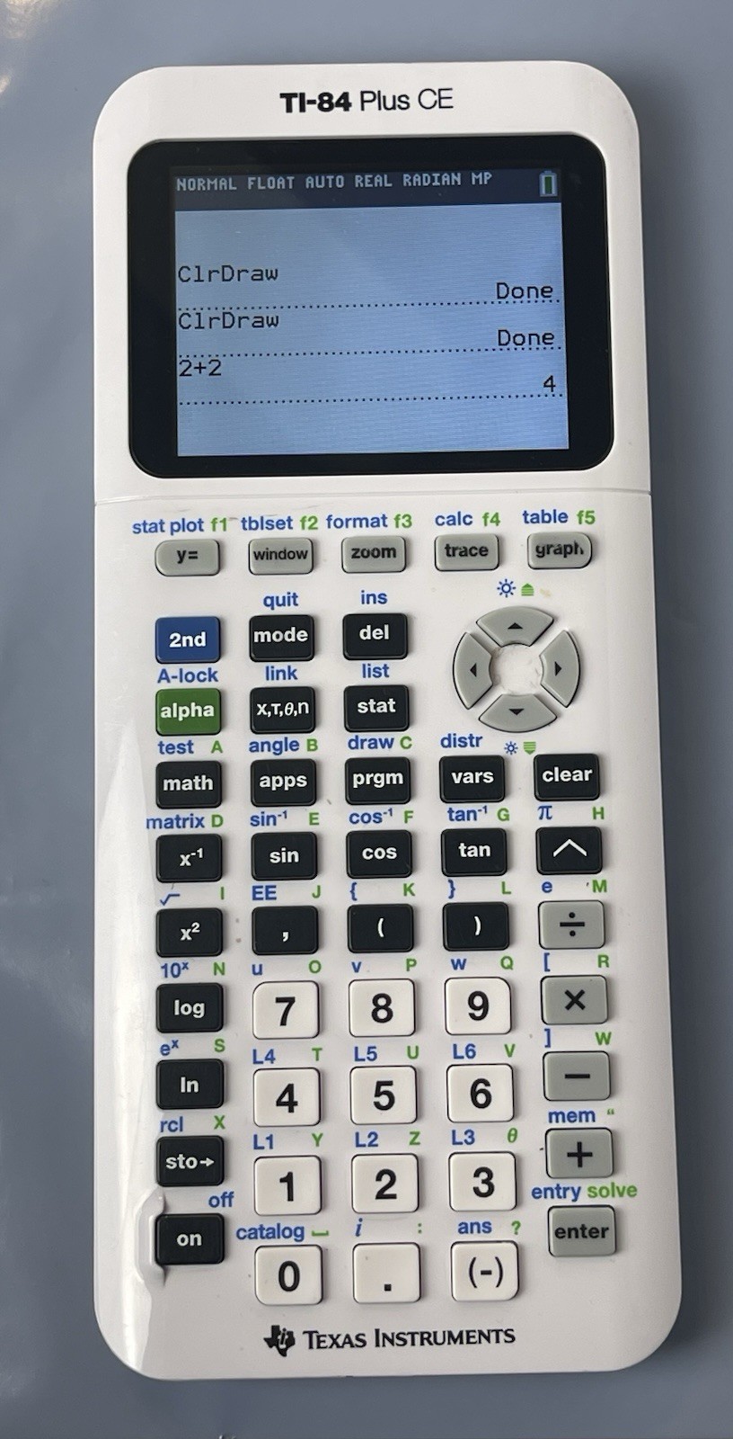 Texas Instruments TI 84 Plus CE Graphing Calculator With Charging Cable Working