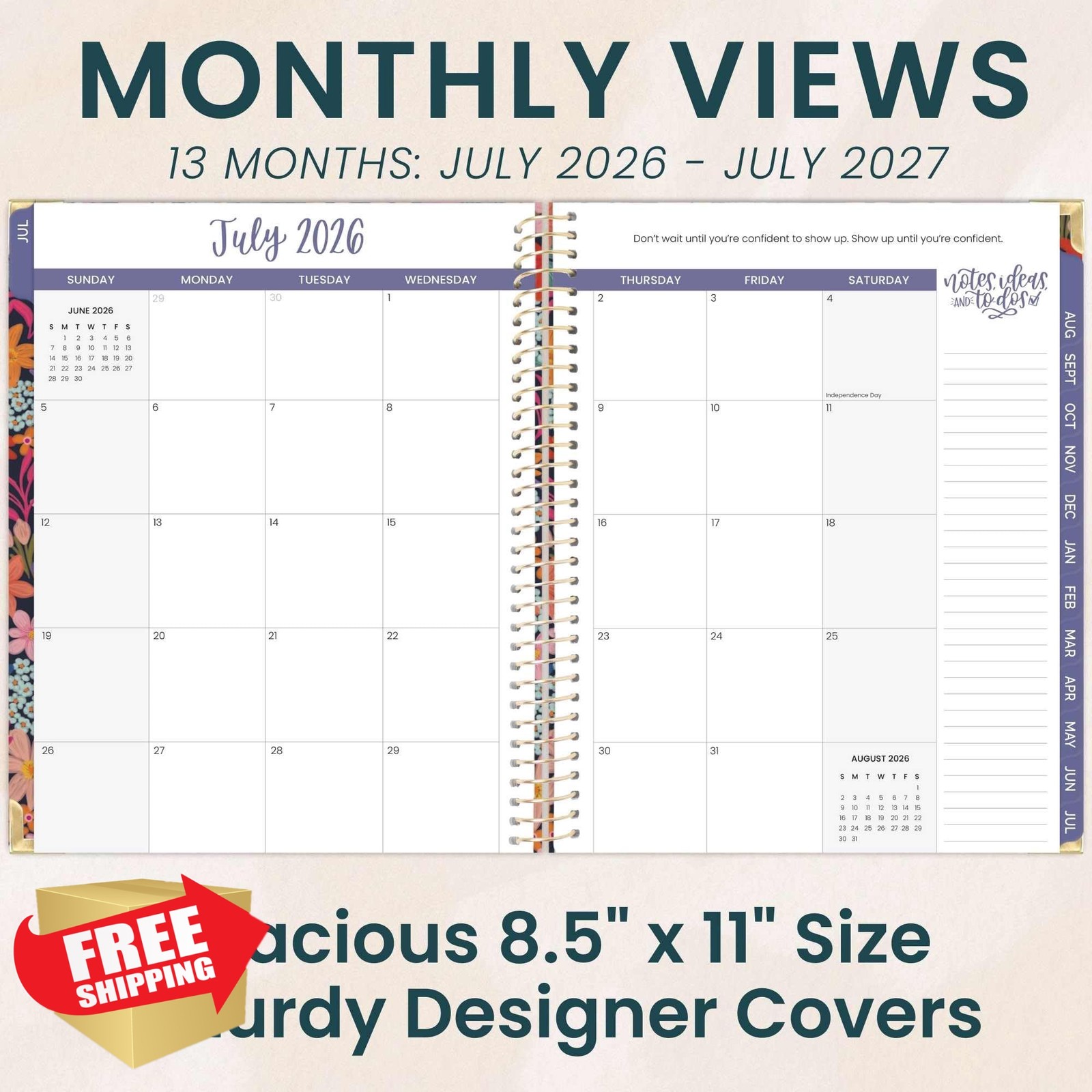 bloom daily planners 2026-27 Floral Fiesta 8.5″ x 11″