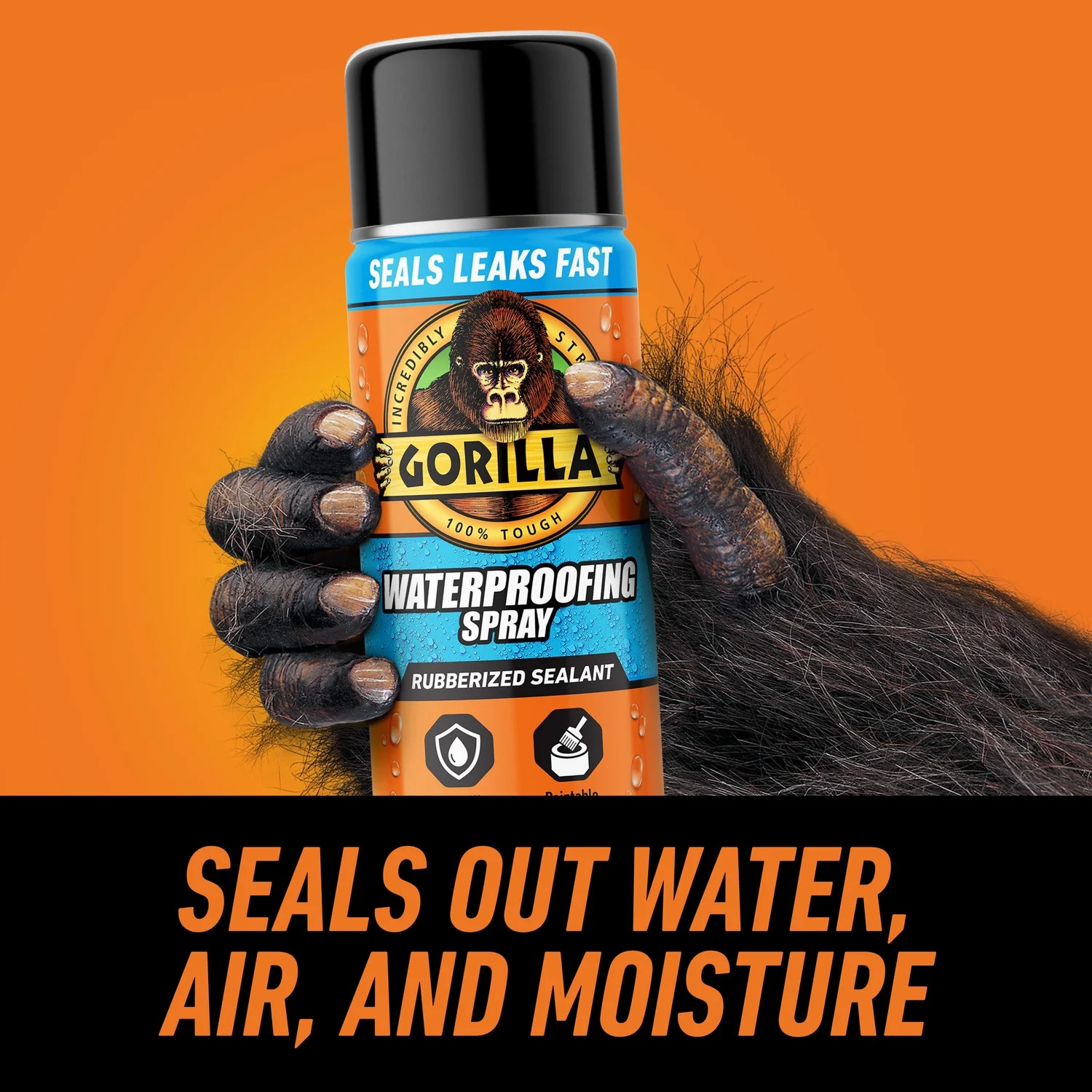(3 Pack) Gorilla Waterproof Seal Spray 16 oz Rubber Coating Leak Repair Spray