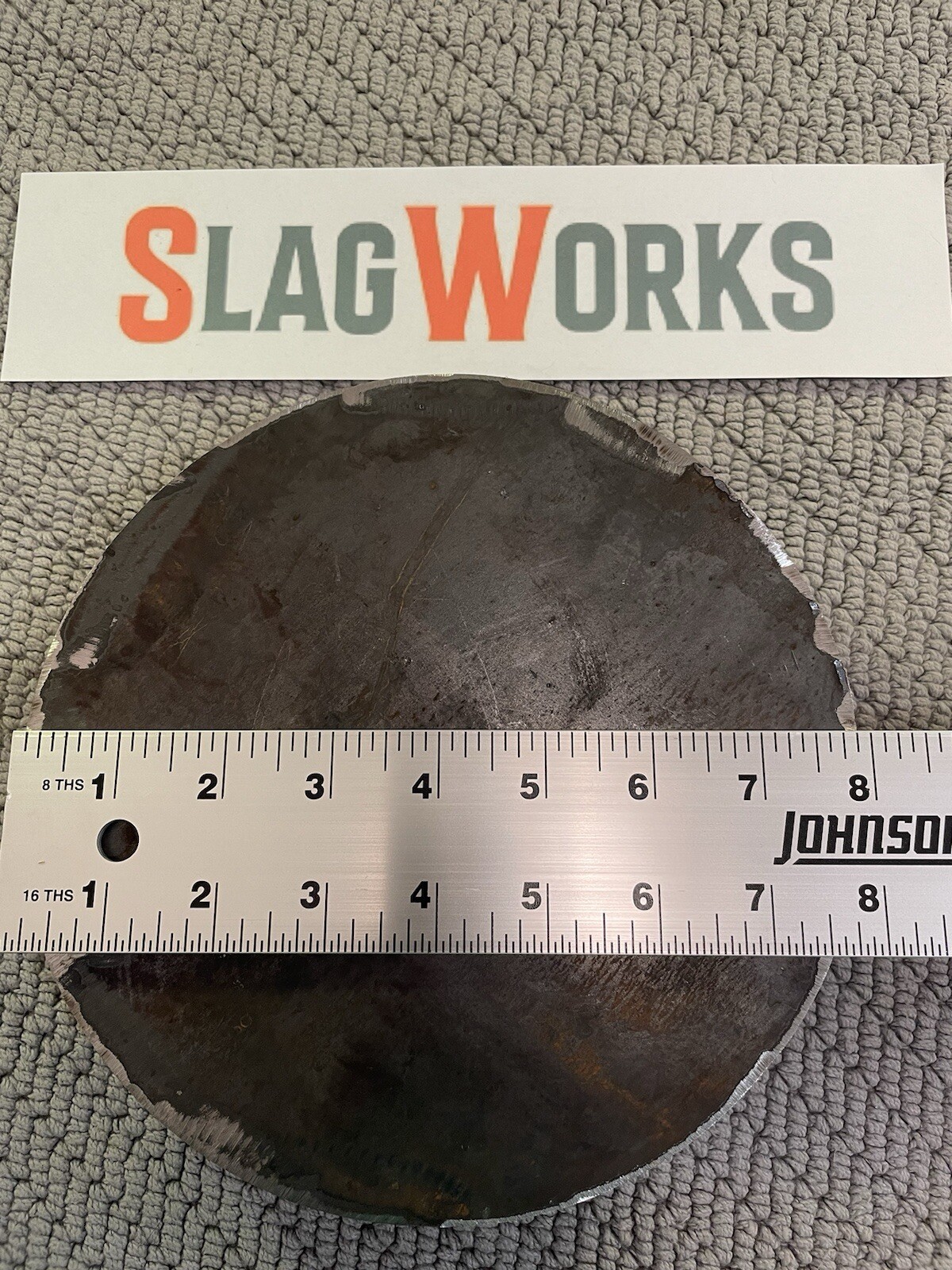 8 inch disc 1 inch thick steel plate 1”x8” disc A36 Hot Roll Flat