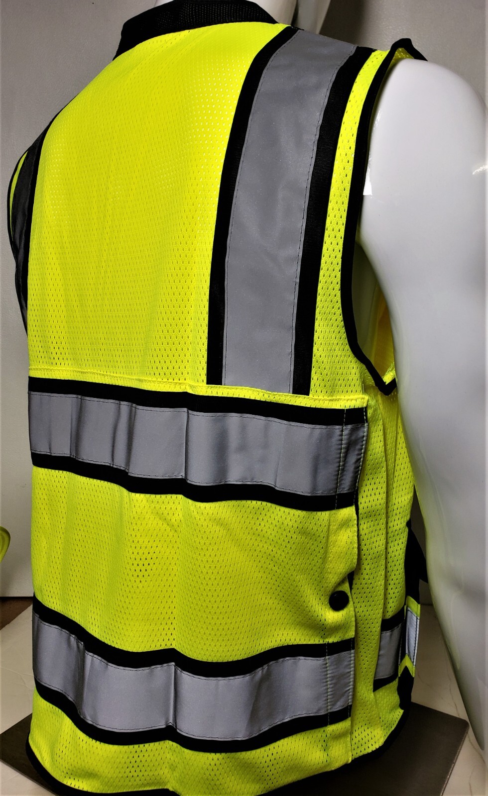 USA FLAG HIGH VISIBILITY Surveyor Two Tones Safety Vest Mesh front & back