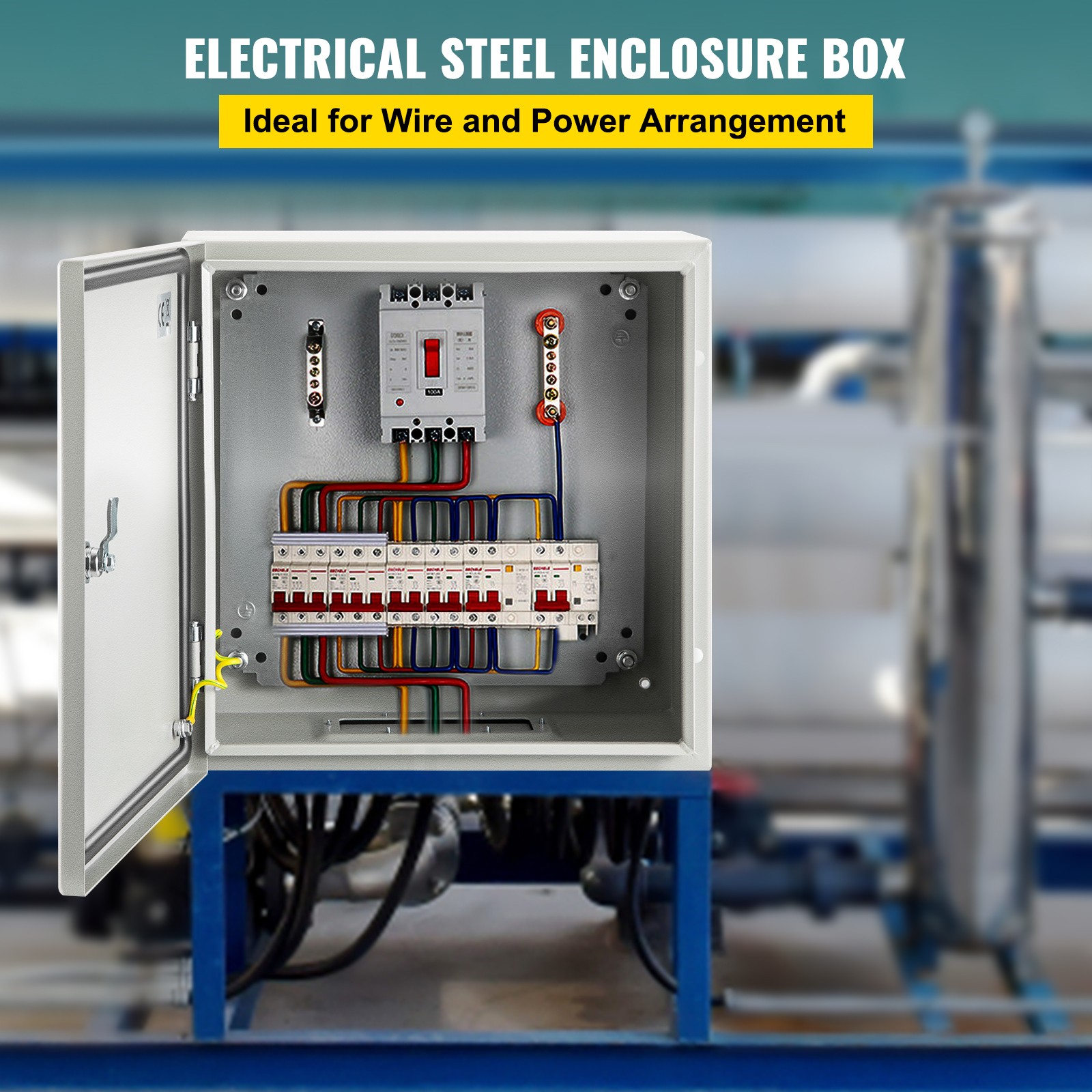 VEVOR Steel Electrical Box Electrical Enclosure Box 16x16x6” Carbon Steel IP65