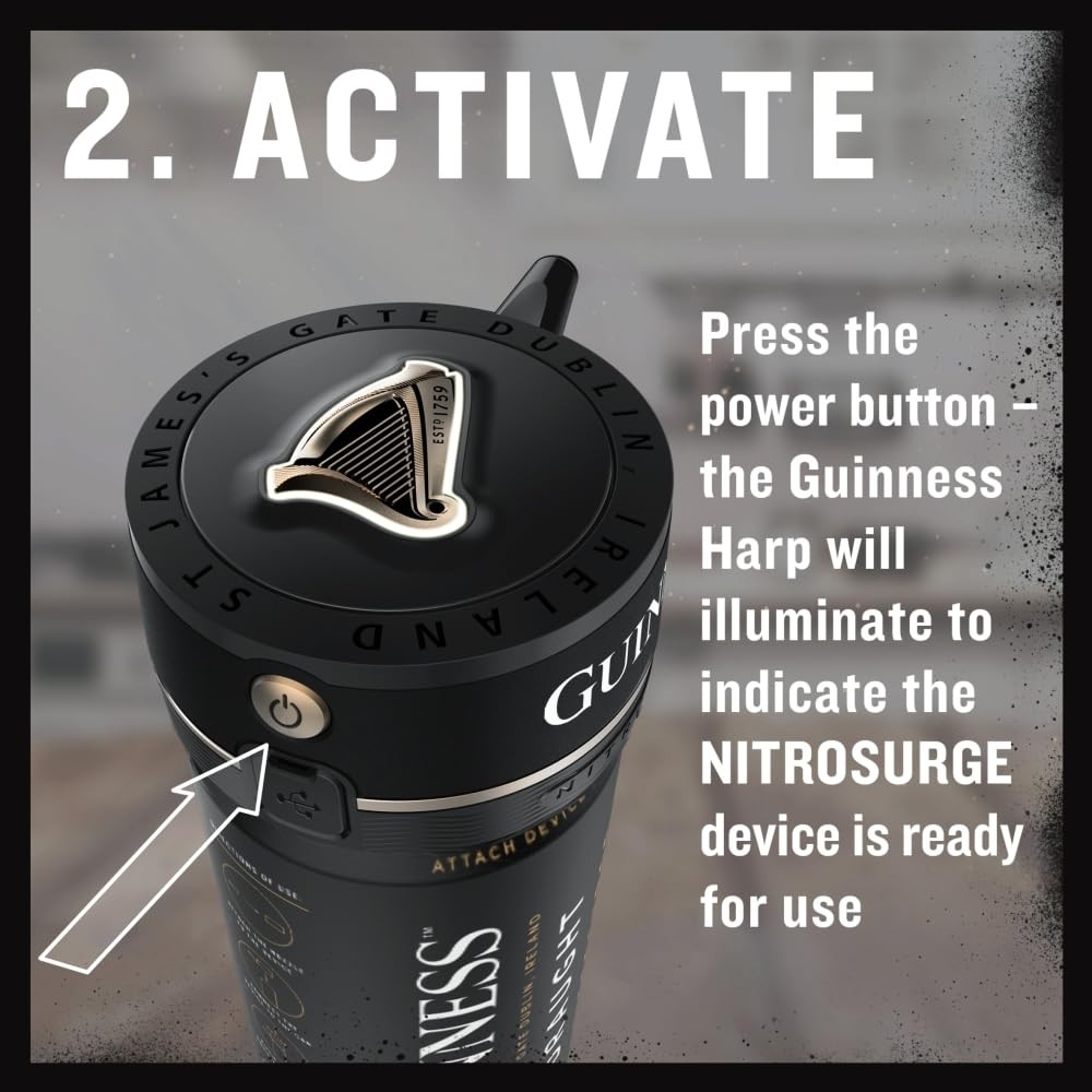 Guinness Draught Nitrosurge Device, Stout Beer, Perfect Pub One Size, Black