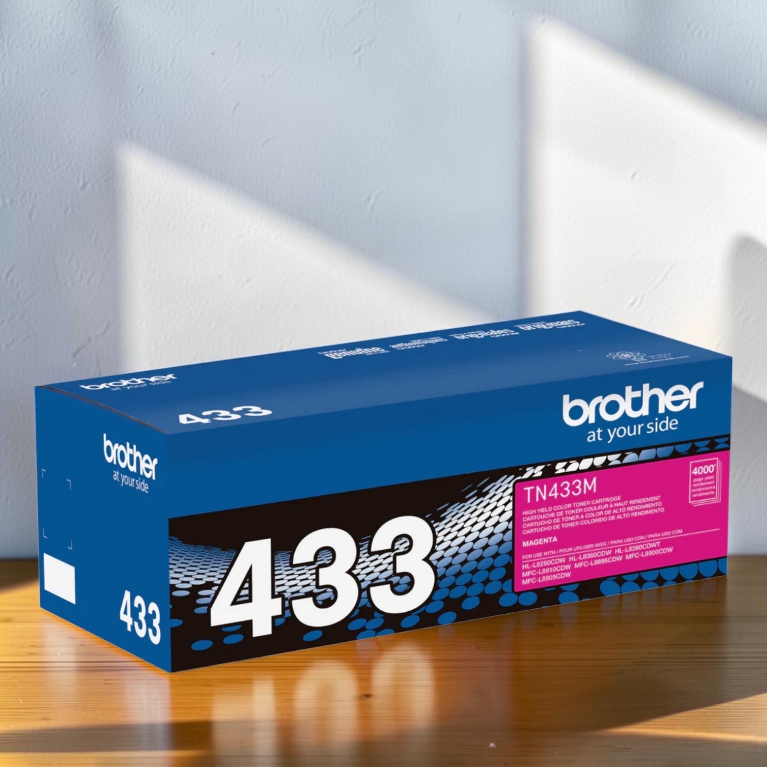Genuine Brother TN433 High Yield Toner Cartridge Set Pack of 4 New Sealed Box