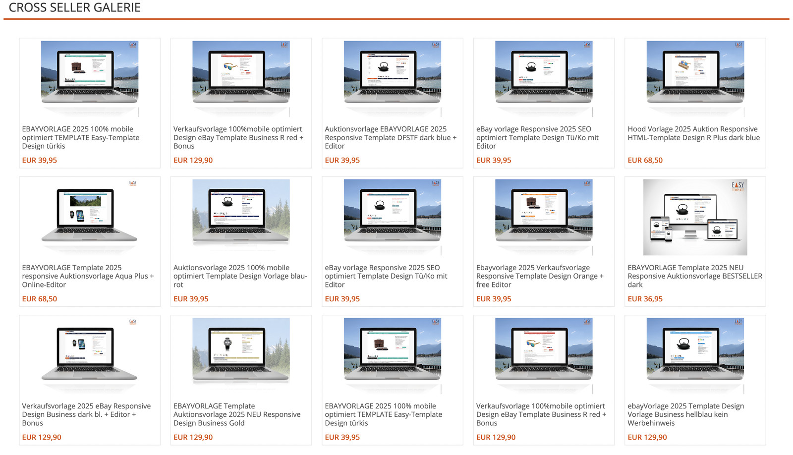 eBayvorlage 2024 Easy Template Design Vorlage Plus shadow free Editor