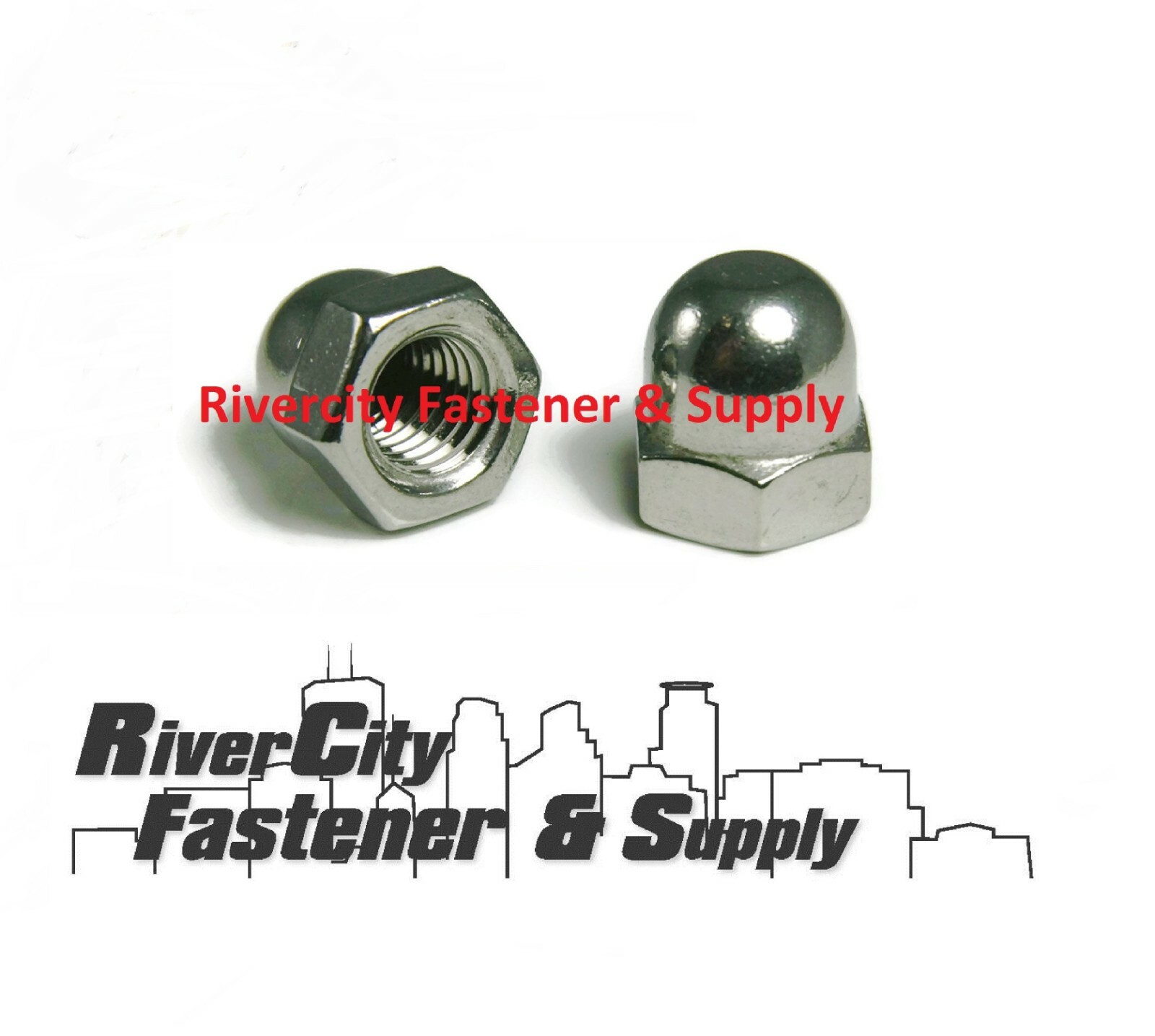 (2) 1/2-20 Stainless Steel Acorn / Dome / Cap Hex Nut 1/2 x 20 Nuts 1/2×20