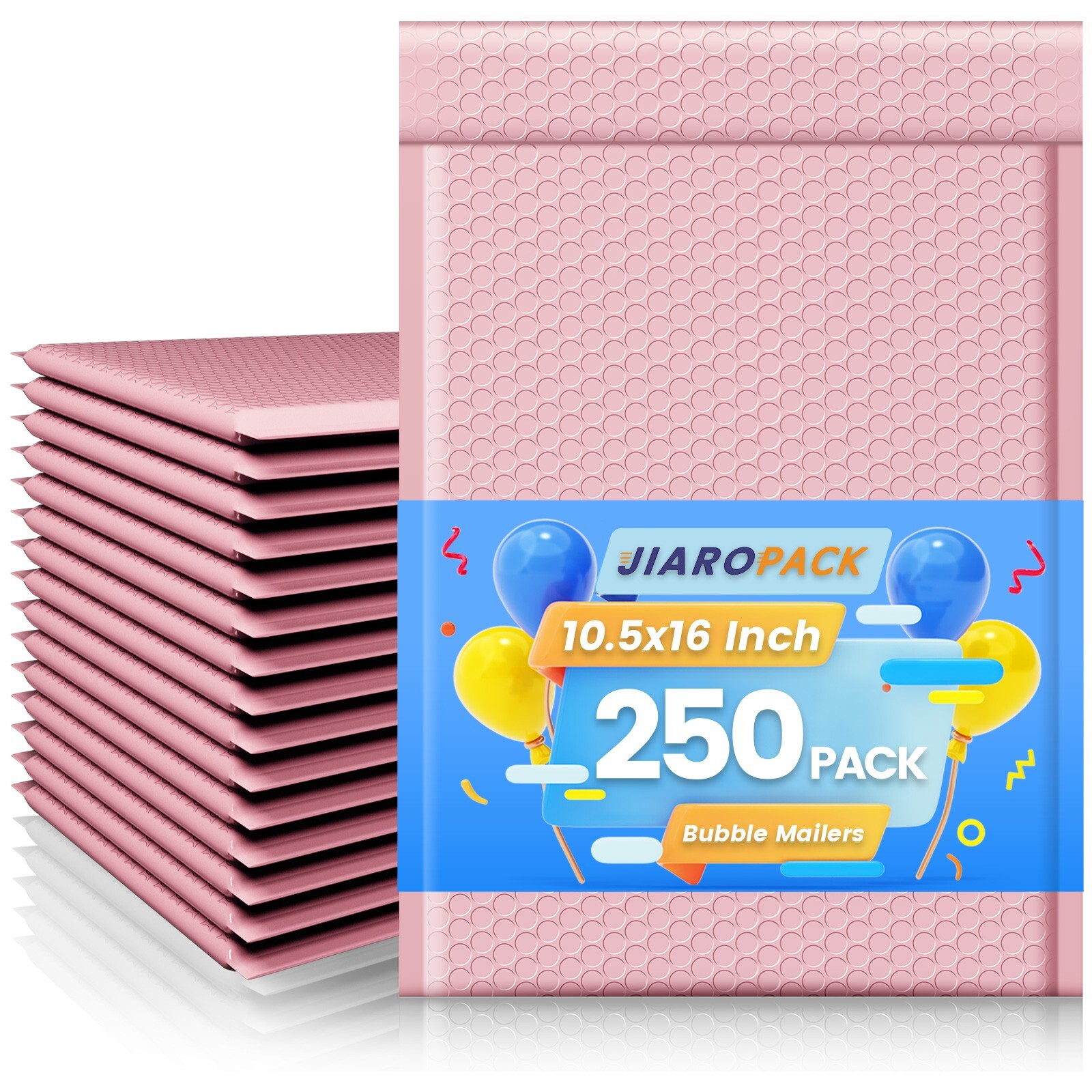 Large Bubble Mailers 10.5×16 250pc Padded Envelope 10.5×15 Poly Bubble Bags Pink