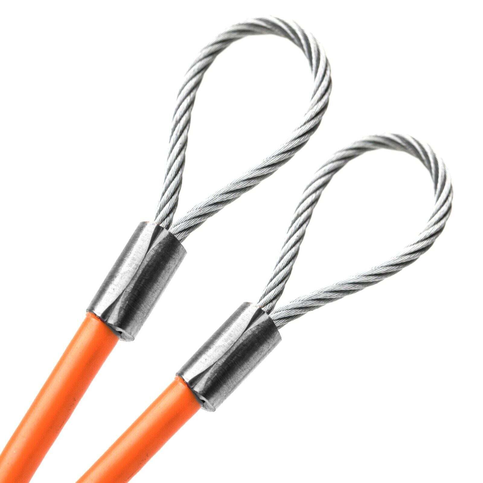 Double Looped Steel Wire Rope 1/4″ Vinyl Coated (Pink Orange Black 1ft-75ft)
