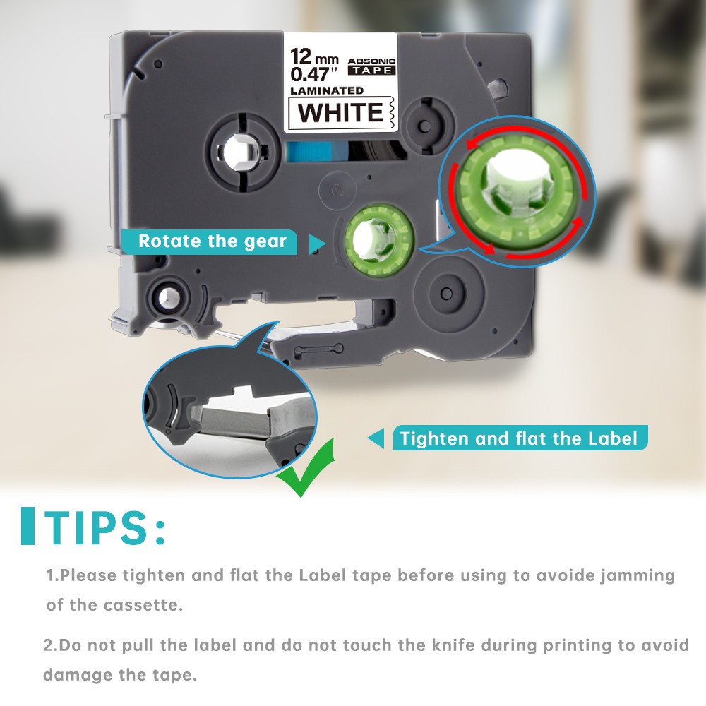 6PK Label Maker Tape 12mm Laminated fit for Brother P-Touch TZ TZe-231 PT-D210