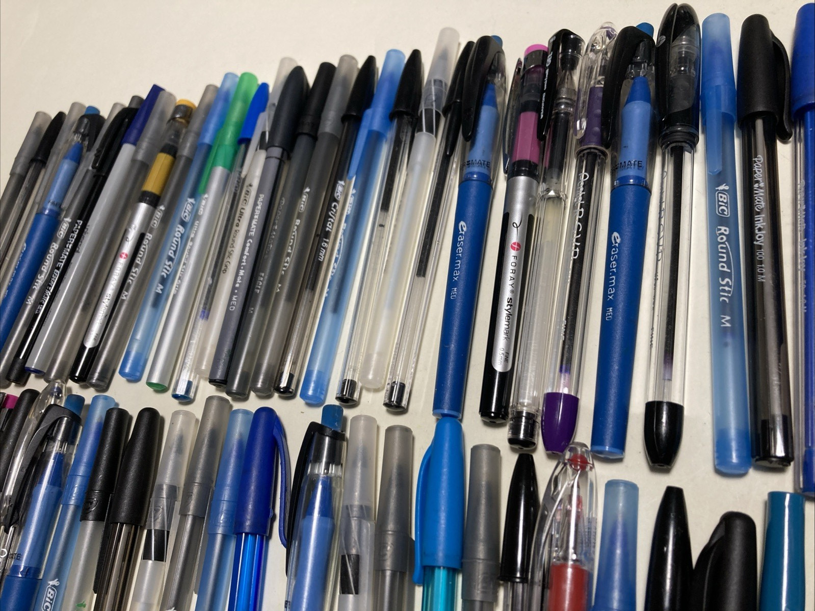 Lot of 120 Ballpoint Pens Assorted Paper Mate BIC Foray Staedtler Pentel more