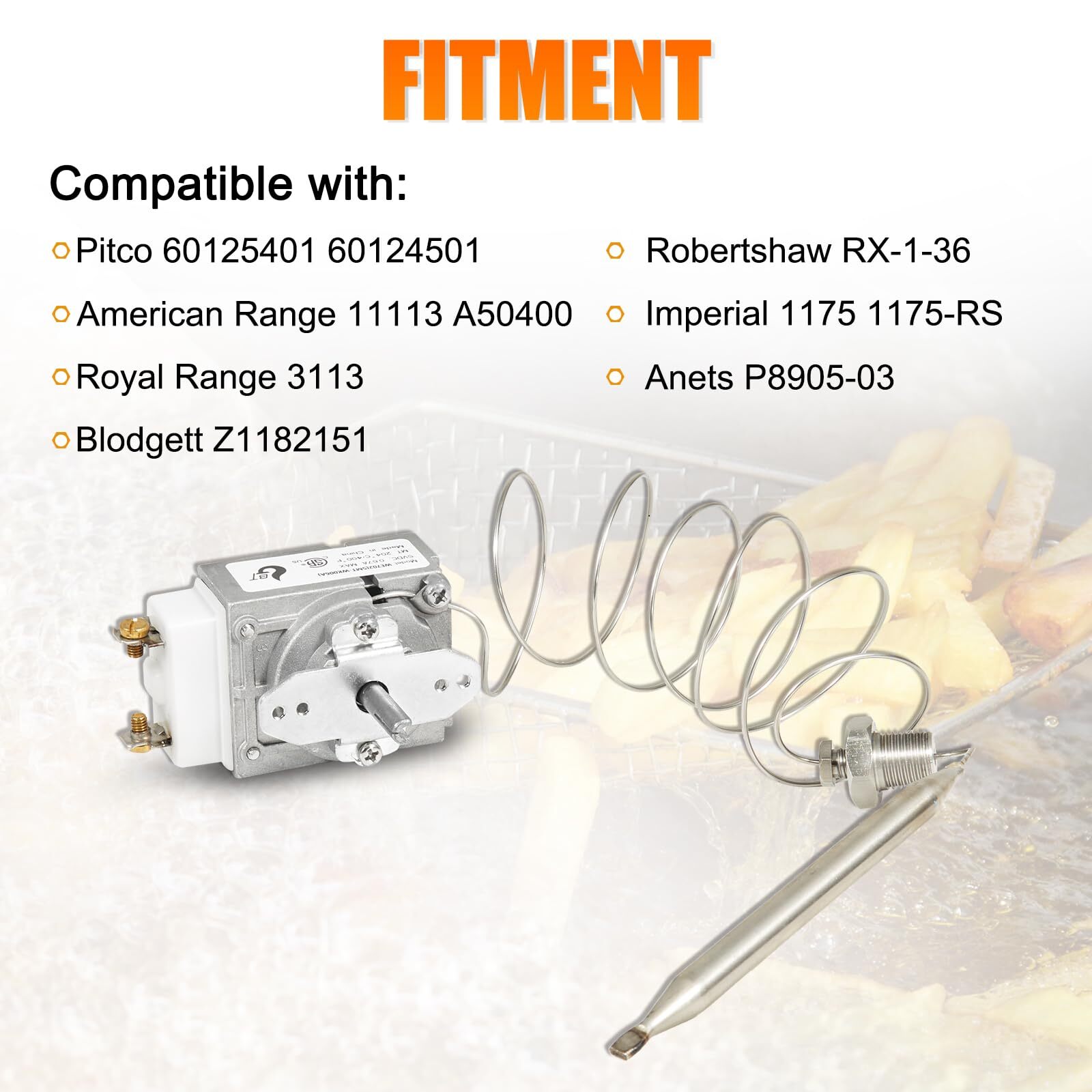 Fryer Thermostat Pitco 60125401, Imperial 1175, American Range 11113, RX-1-36
