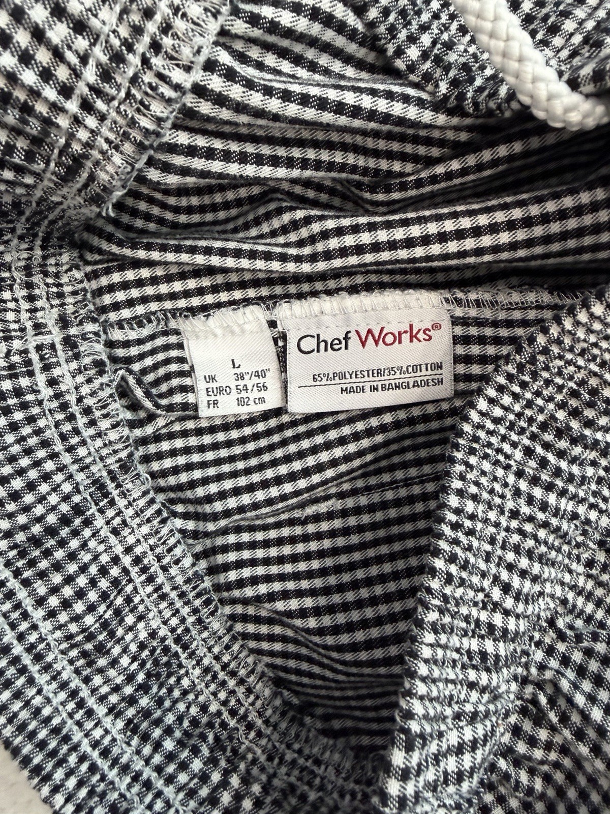 Chef Works Essential Baggy Pants L Black White Gingham Check Uniform Unisex