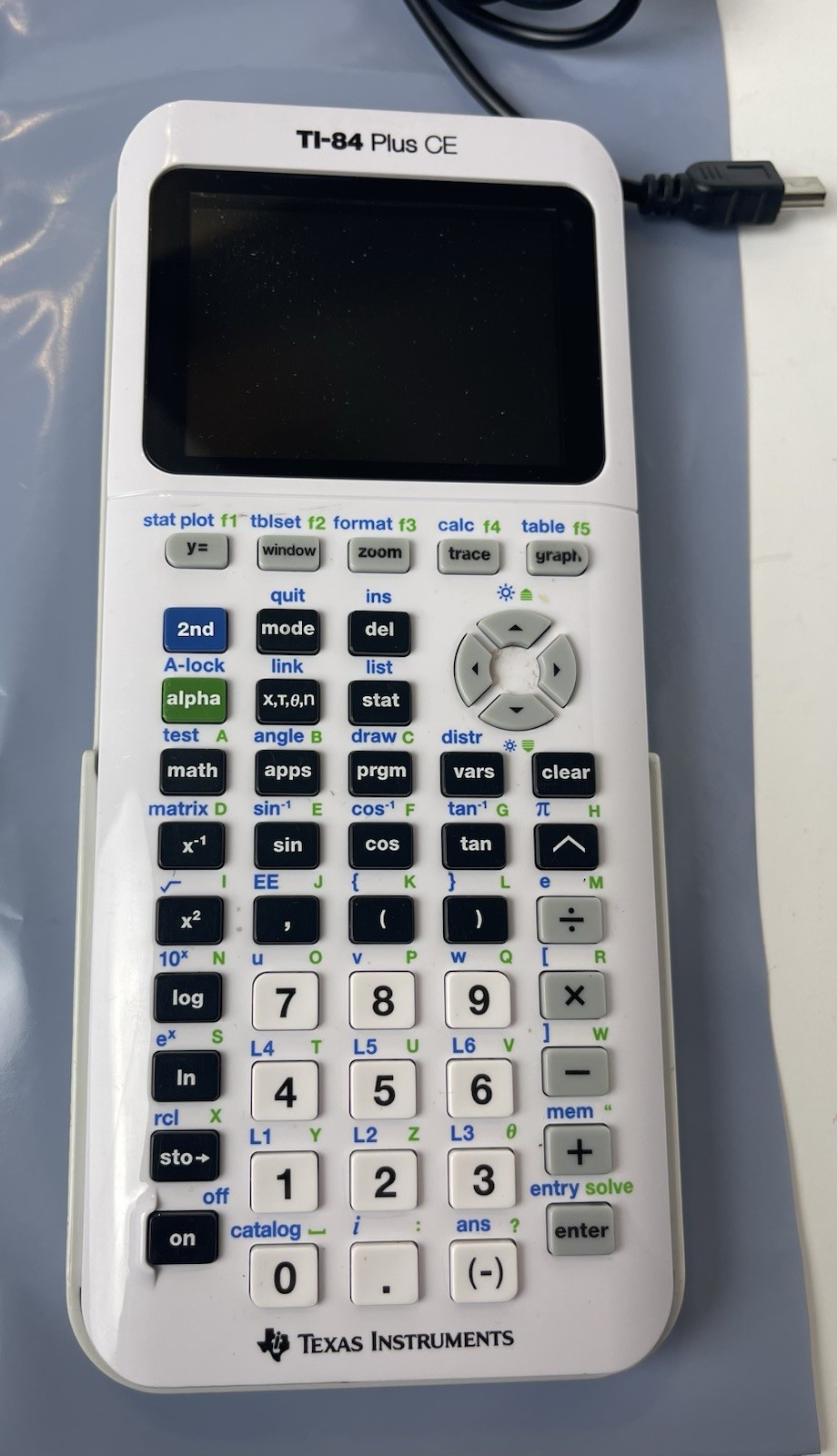 Texas Instruments TI 84 Plus CE Graphing Calculator With Charging Cable Working