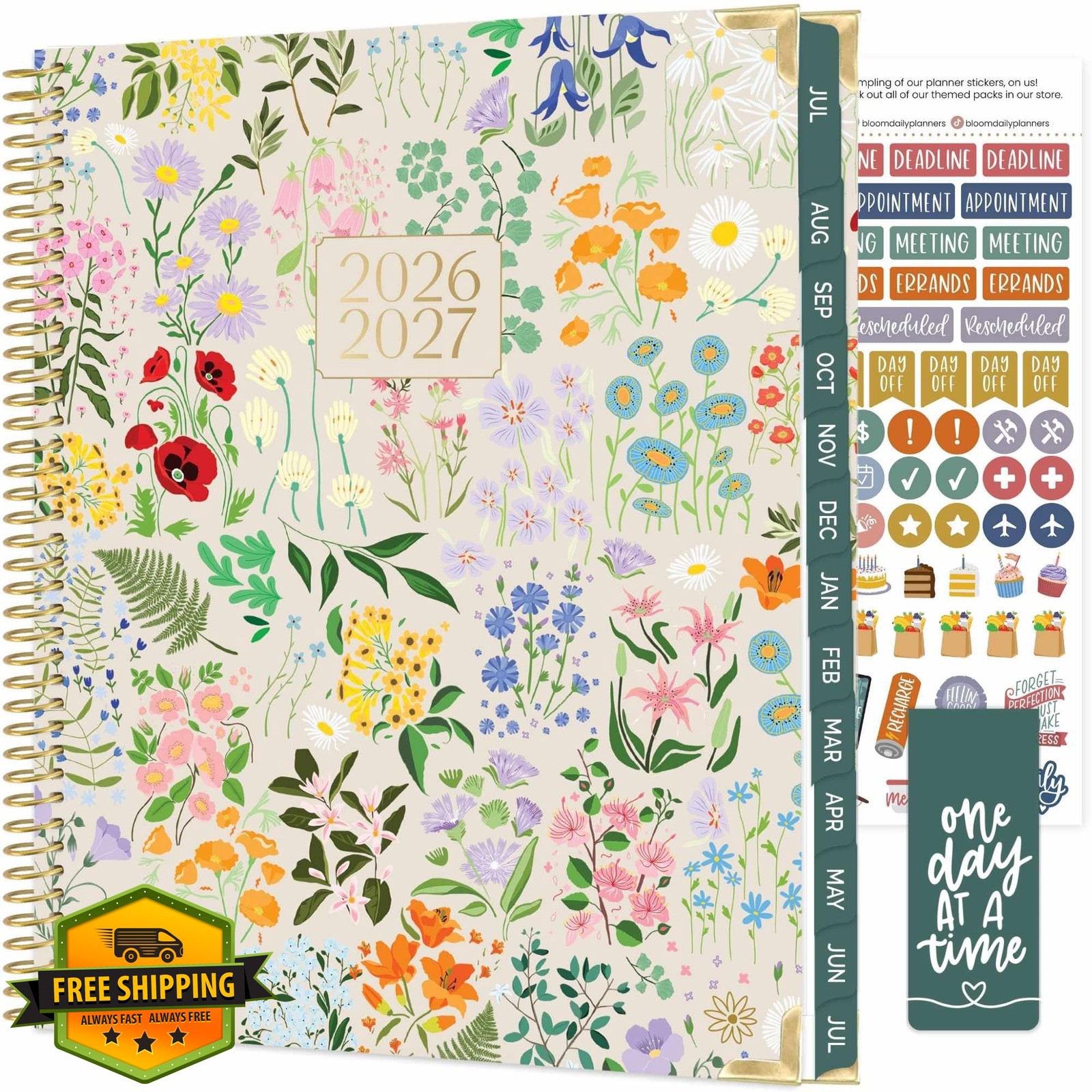 bloom daily planners 2026-27 Garden Party 8.5″ x 11″