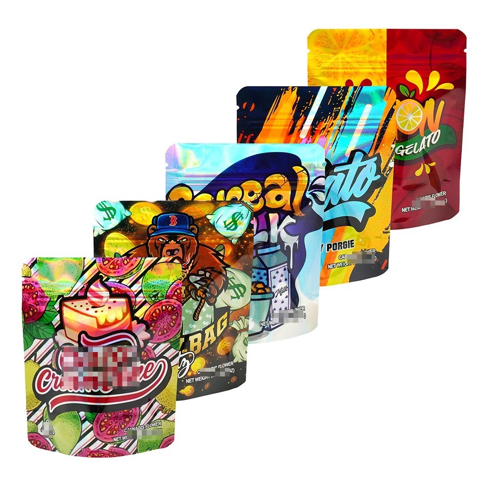 100Pcs 3.5g Smell Proof Zip Seal Mylar Bags Resealable Food Candy Storage Pouch