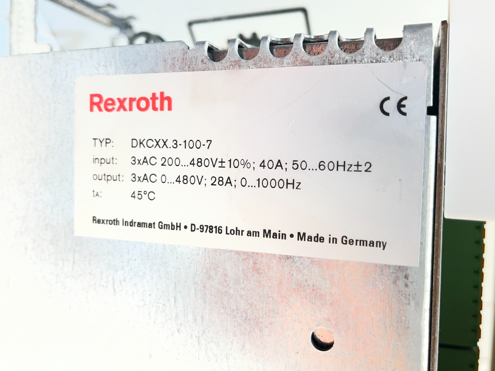 Rexroth DKCXX.3-100-7 ECO Drive Controller 480V 40A Input