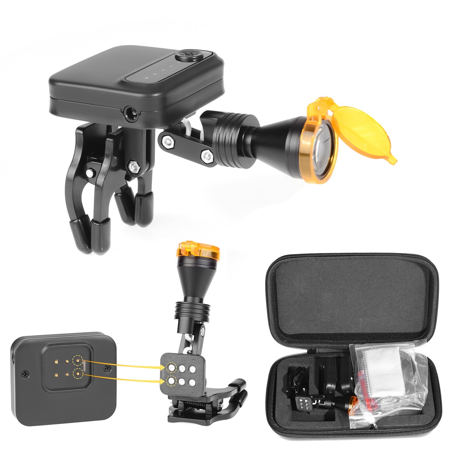 Dental 5W LED Wireless Head Light with 2 Batteries Optical Filter for Glasses US