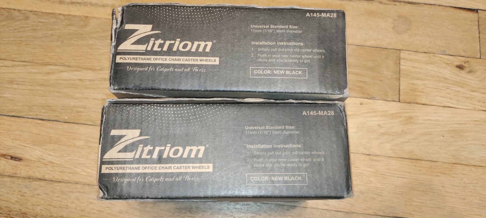 5 Pack of ZITRIOM OFFICE CHAIR CASTER WHEELS 11mm (7/16″) BLACK