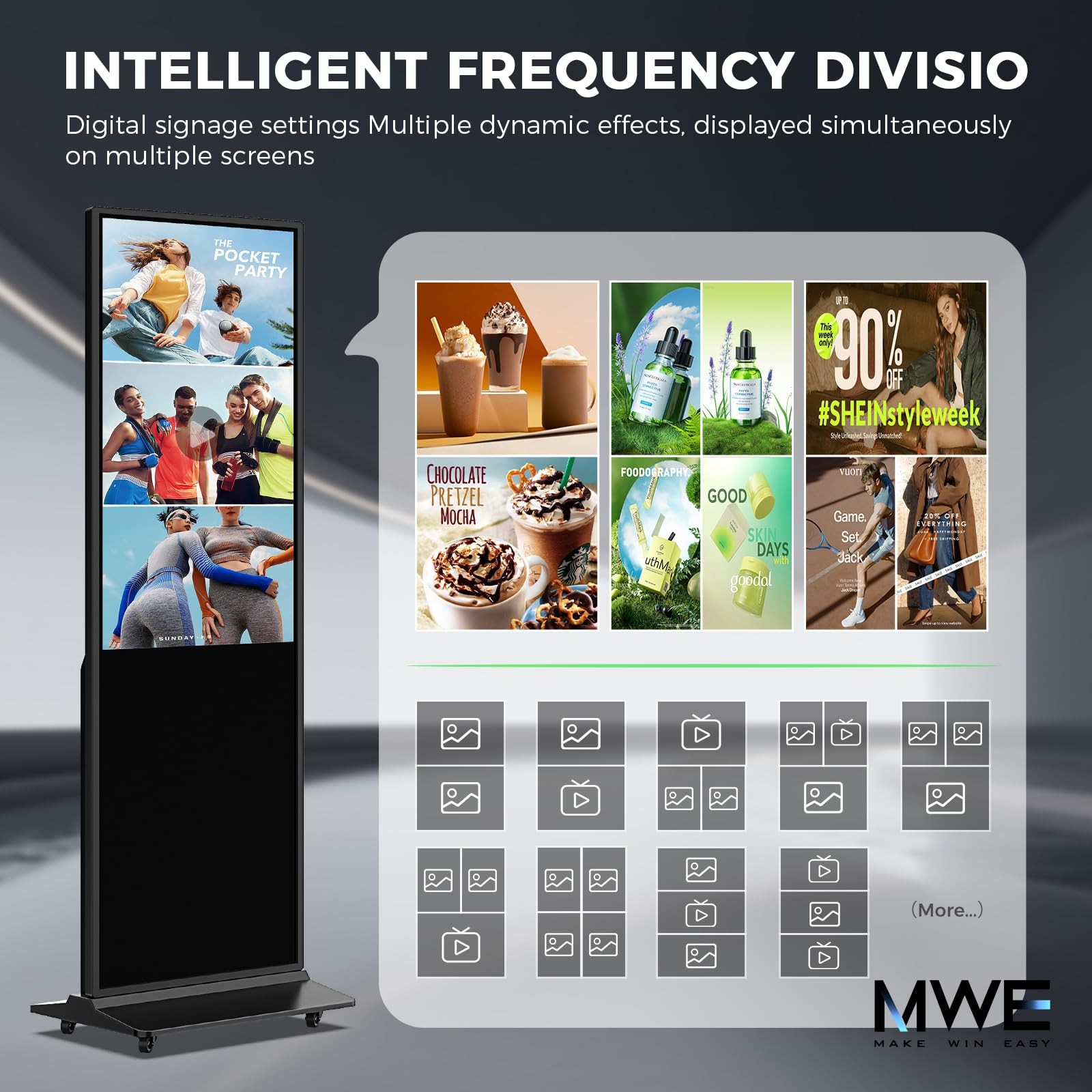32 Inch Indoor Digital Signage Ultra HD Advertising Display Kiosk with Android