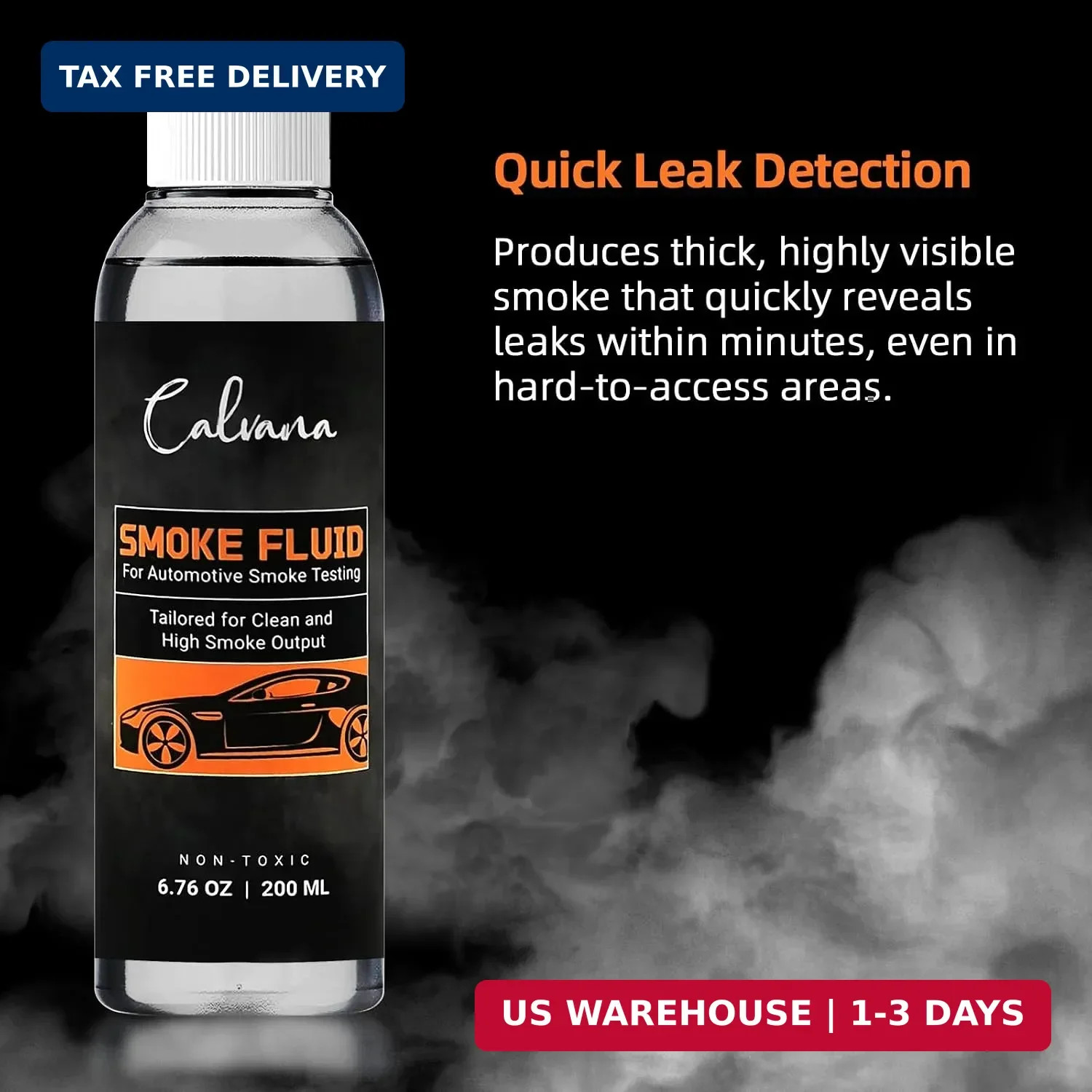 Calvana 6.76 fl.oz Smoke Machine Liquid, Oil Leak Detection Kit, for Automotive