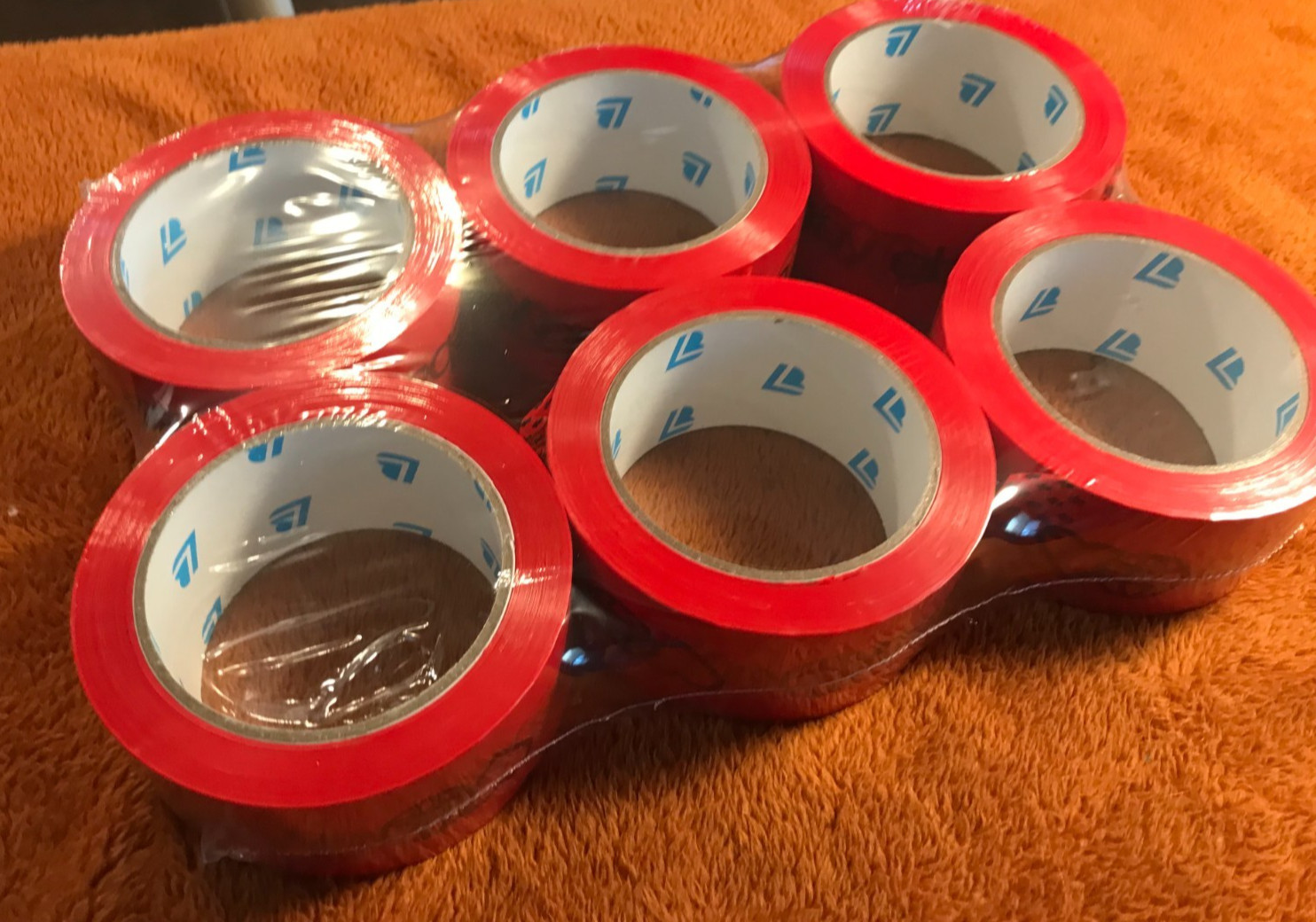 6 Rolls EBAY BRANDED Packaging Tape RED Logo 2″ x 75 yards NEW SEALED!