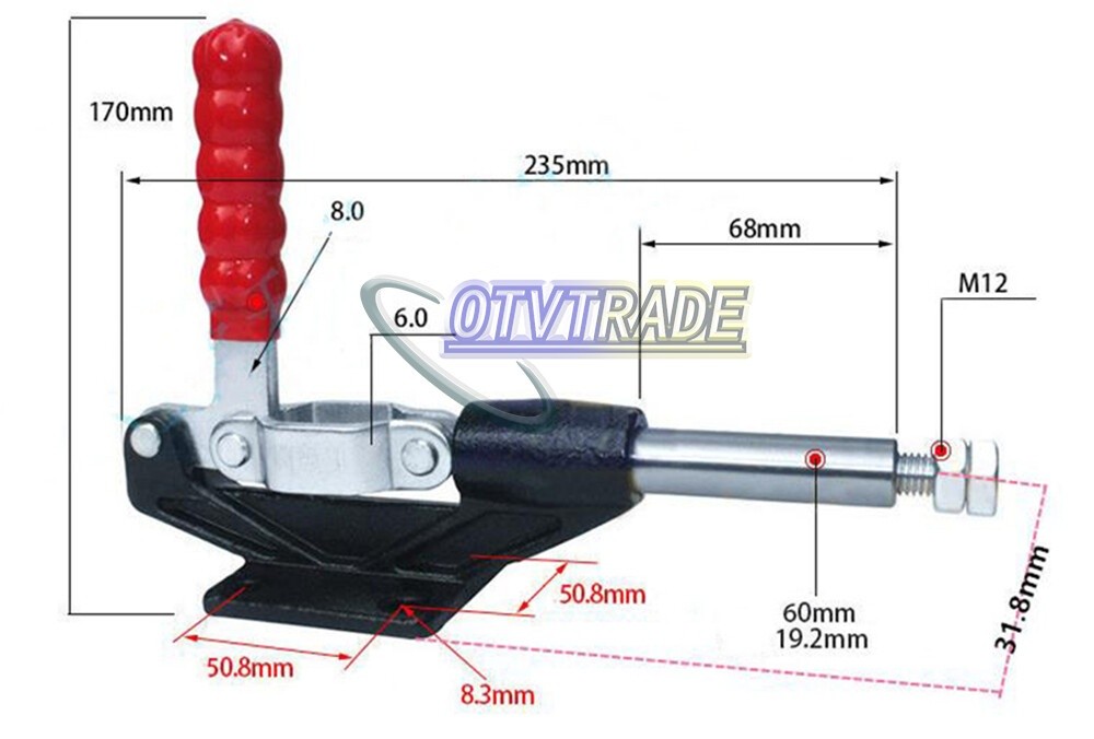 ONE 680Kg Holding Capacity Latch Type Toggle Clamp 60mm GH-305-HM *yt